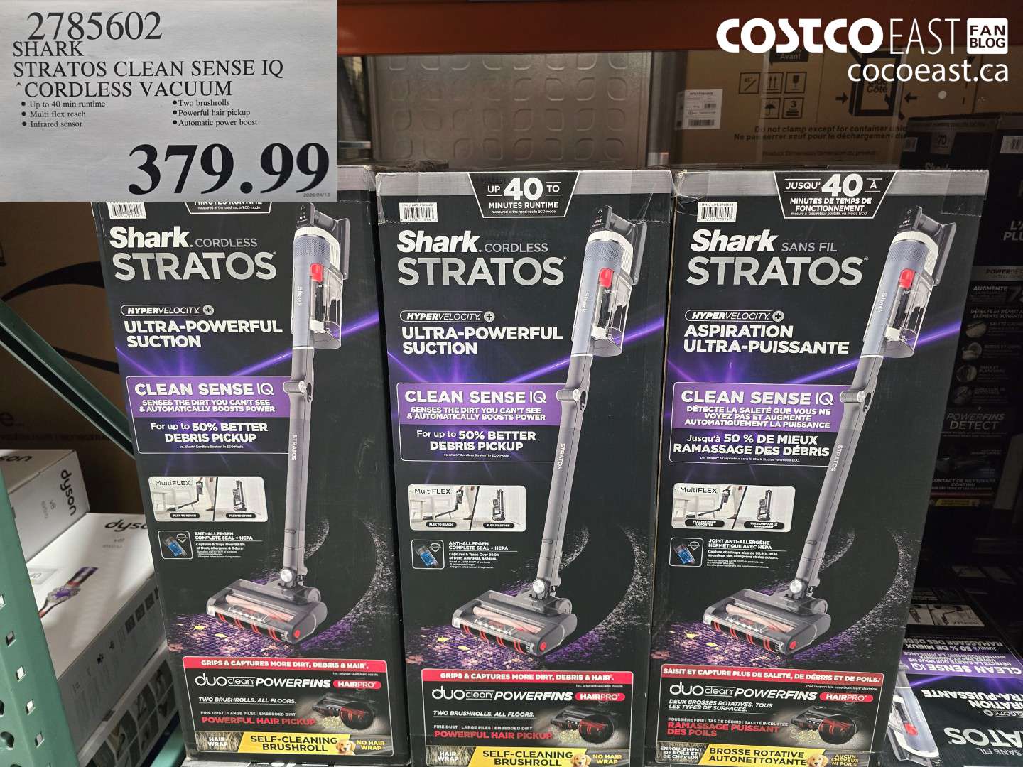 2785602 SHARK STRATOS CLEAN SENSE IQ CORDLESS VACUUM $379.99