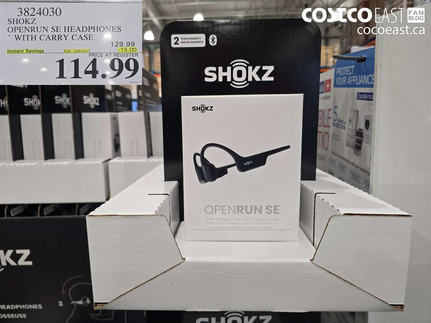3824030 SHOKZ OPENRUN SE HEADPHONES WITH CARRY CASE ($15.00 INSTANT SAVINGS EXPIRES ON 2026-04-07) $114.99