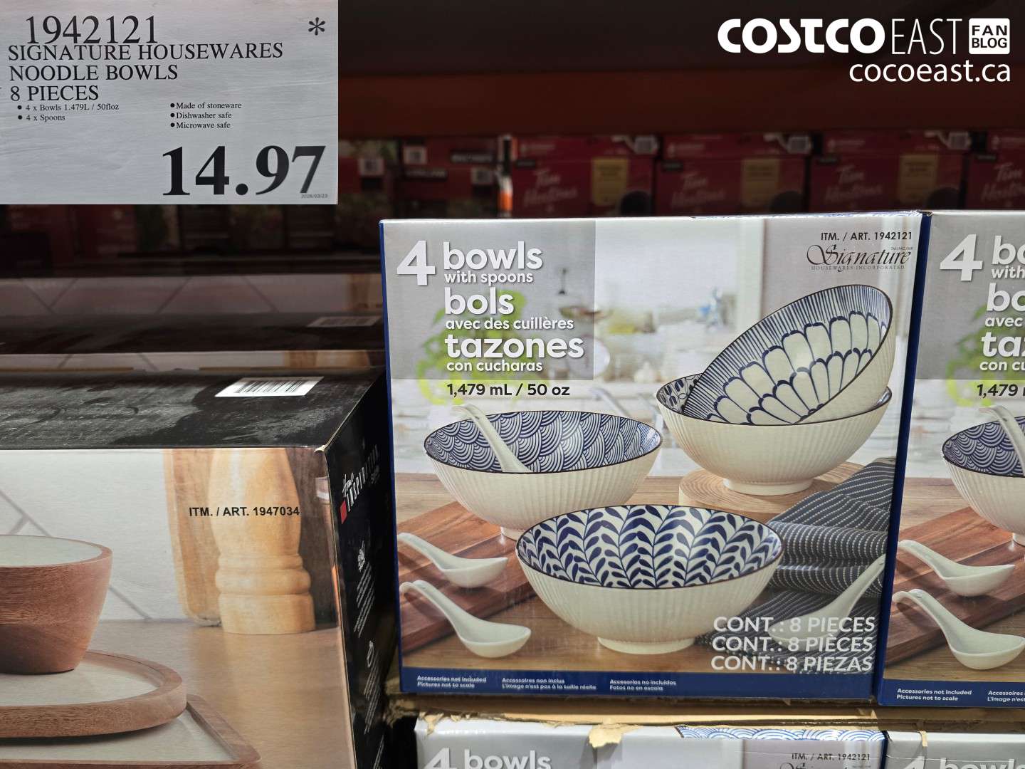 1942121 SIGNATURE HOUSEWARES NOODLE BOWLS 8 PIECES $14.97