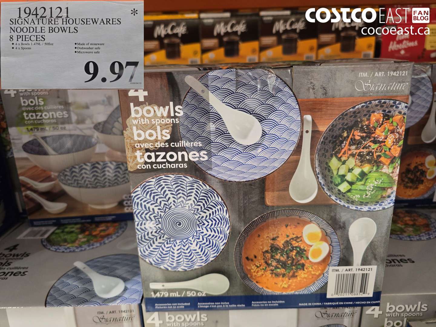 1942121 SIGNATURE HOUSEWARES NOODLE BOWLS 8 PIECES $9.97