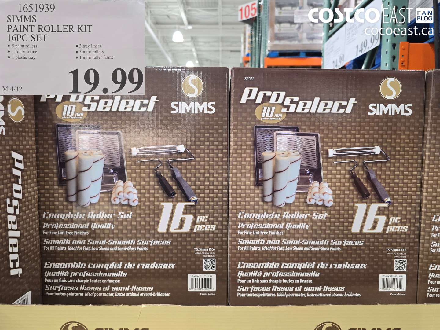 1651939 SIMMS PAINT ROLLER KIT 16PC SET $19.99