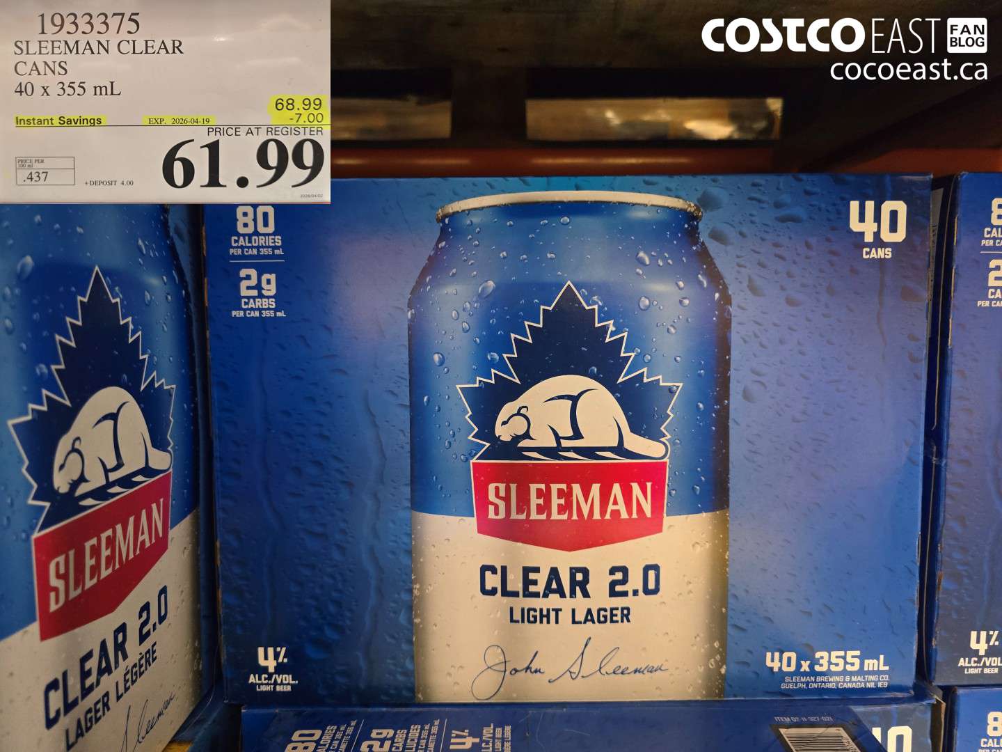 1933375 SLEEMAN CLEAR CANS ($7.00 INSTANT SAVINGS EXPIRES ON 2026-04-19) $61.99