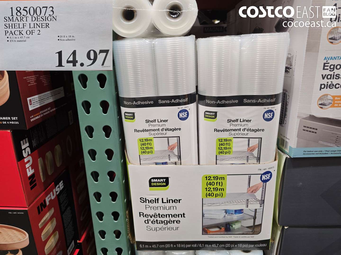 1850073 SMART DESIGN SHELF LINER PACK OF 2 $14.97