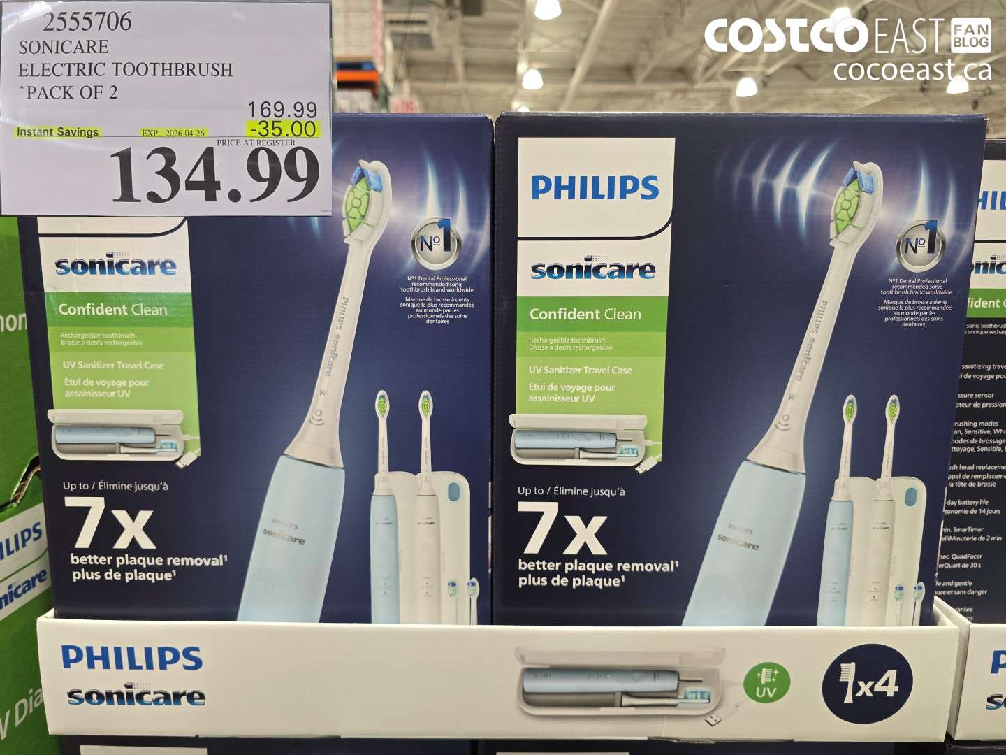 2555706 SONICARE ELECTRIC TOOTHBRUSH PACK OF 2 ($35.00 INSTANT SAVINGS EXPIRES ON 2026-04-26) $134.99