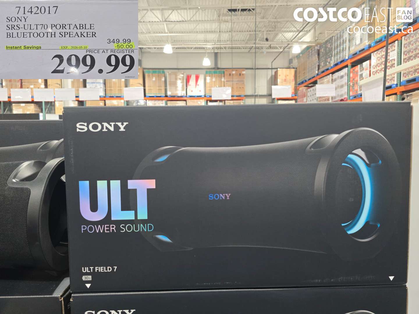 7142017 SONY SRS-ULT70 PORTABLE BLUETOOTH SPEAKER ($50.00 INSTANT SAVINGS EXPIRES ON 2026-05-10) $299.99