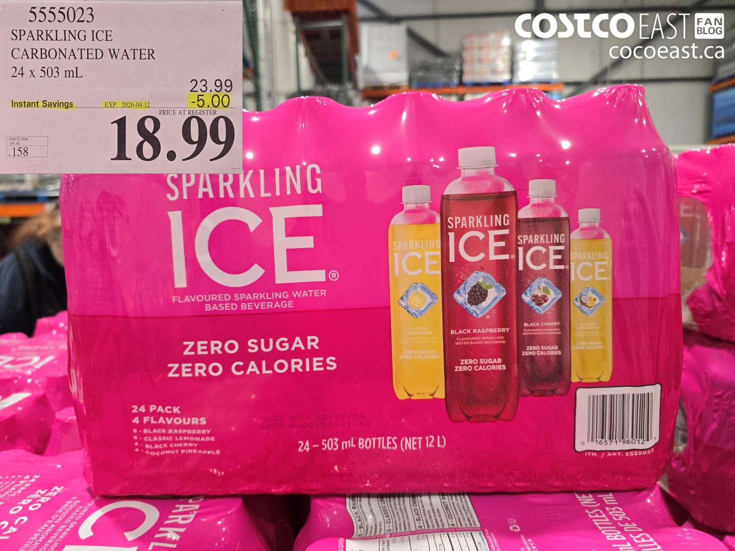5555023 SPARKLING ICE CARBONATED WATER 24 X 503 ML ($5.00 INSTANT SAVINGS EXPIRES ON 2026-04-12) $18.99