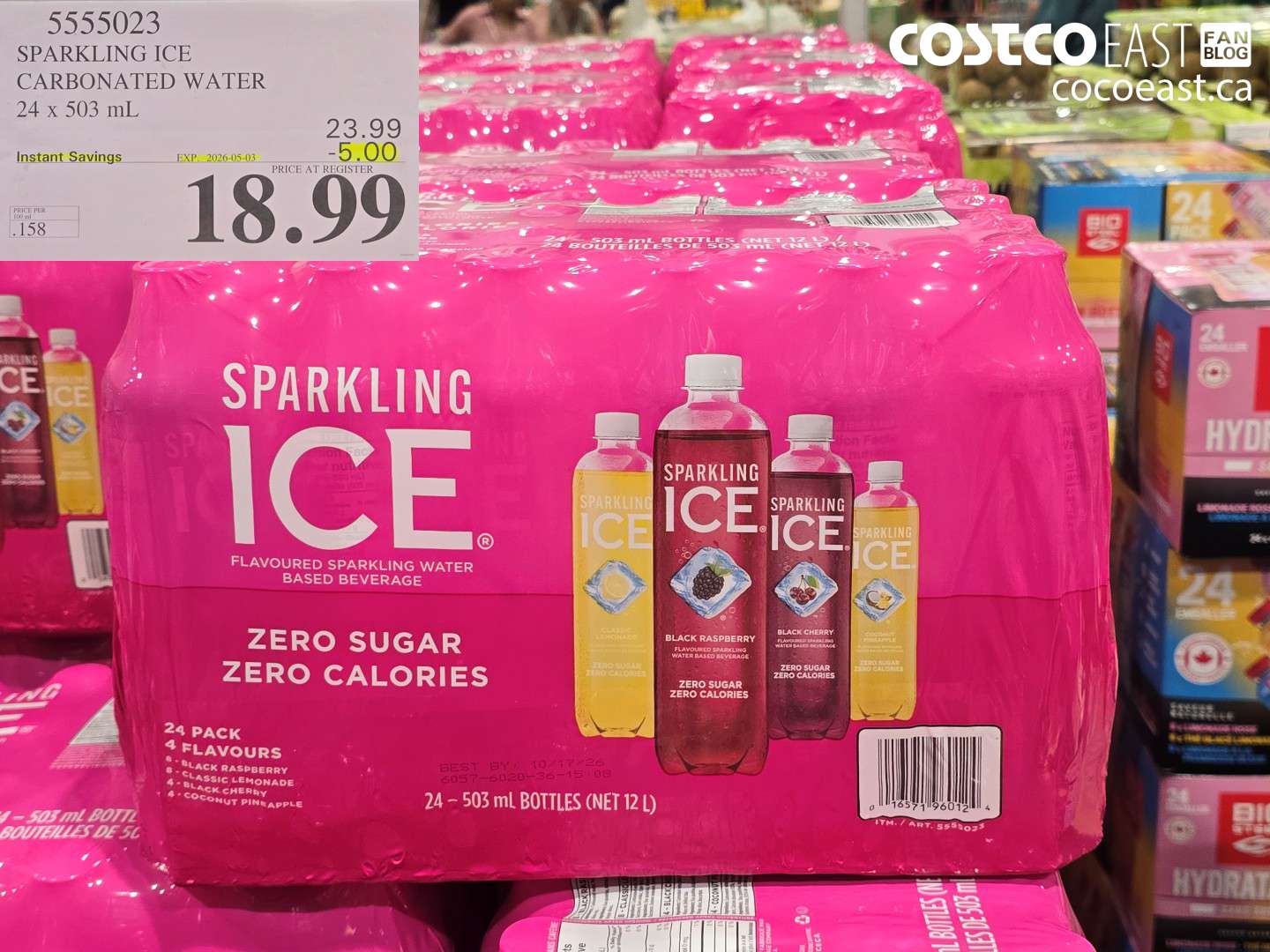 5555023 SPARKLING ICE CARBONATED WATER 24 X 503 ML ($5.00 INSTANT SAVINGS EXPIRES ON 2026-05-03) $18.99