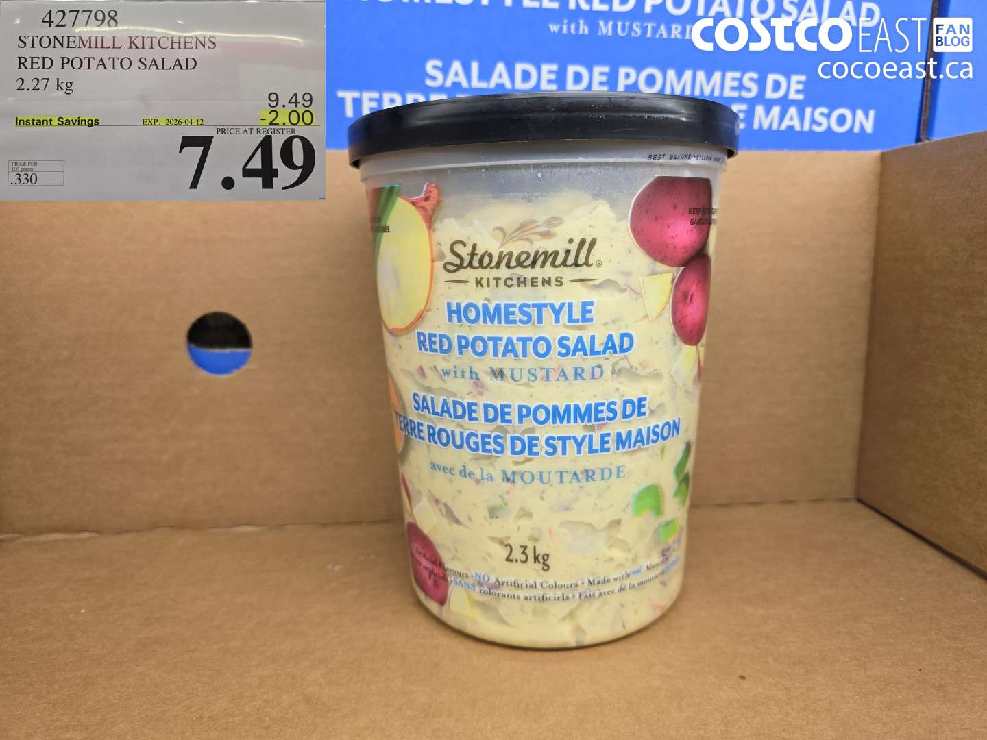 4277798 STONEMILL KITCHENS RED POTATO SALAD 2.27 KG ($2.00 INSTANT SAVINGS EXPIRES ON 2026-04-12) $7.49