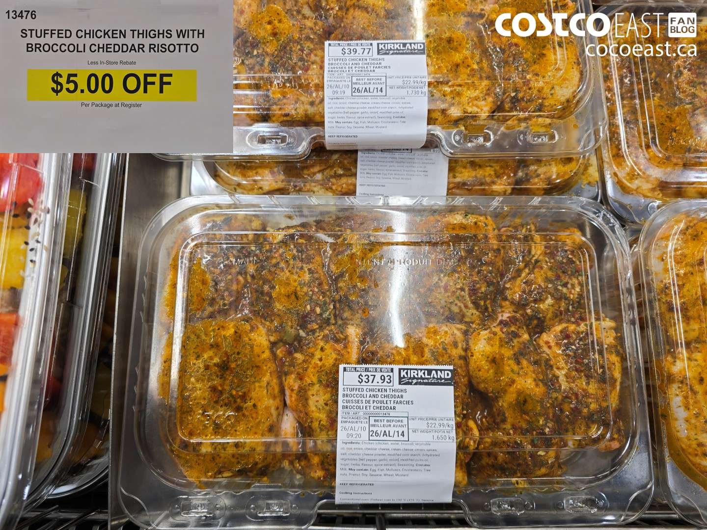 13476 STUFFED CHICKEN THIGHS WITH BROCCOLI CHEDDAR RISOTTO ($5.00 INSTANT SAVINGS)