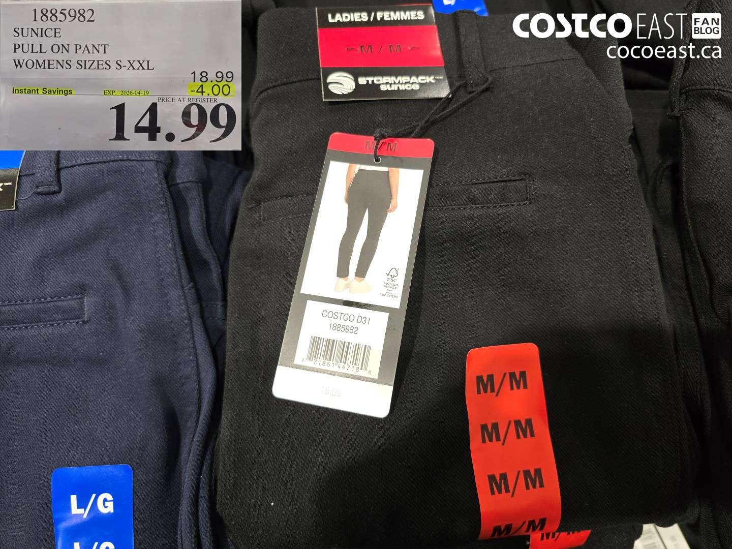 1885982 SUNICE PULL ON PANT WOMENS SIZES S-XXL ($4.00 INSTANT SAVINGS EXPIRES ON 2026-04-19) $14.99