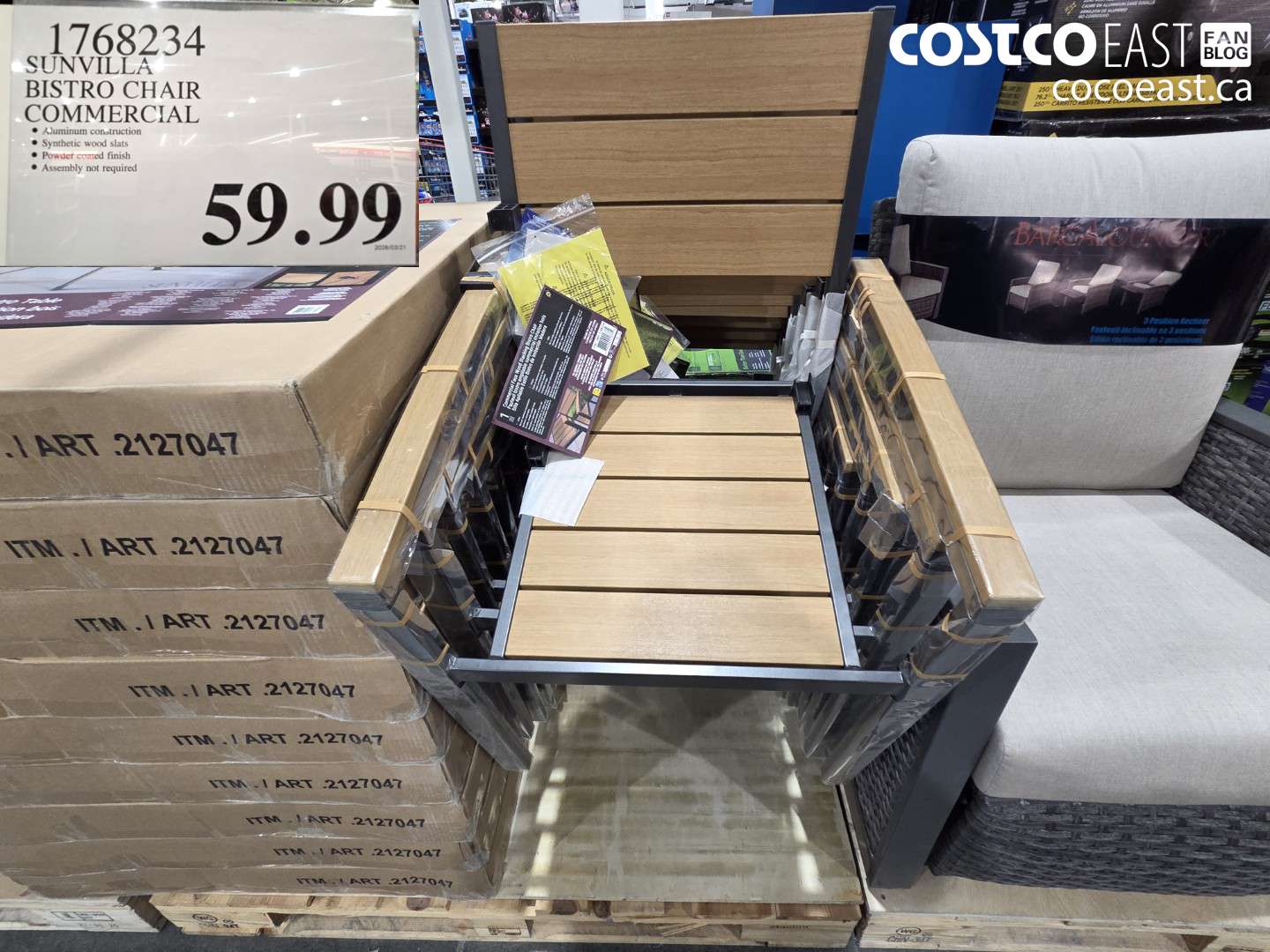 1768234 SUNVILLA BISTRO CHAIR COMMERCIAL $59.99