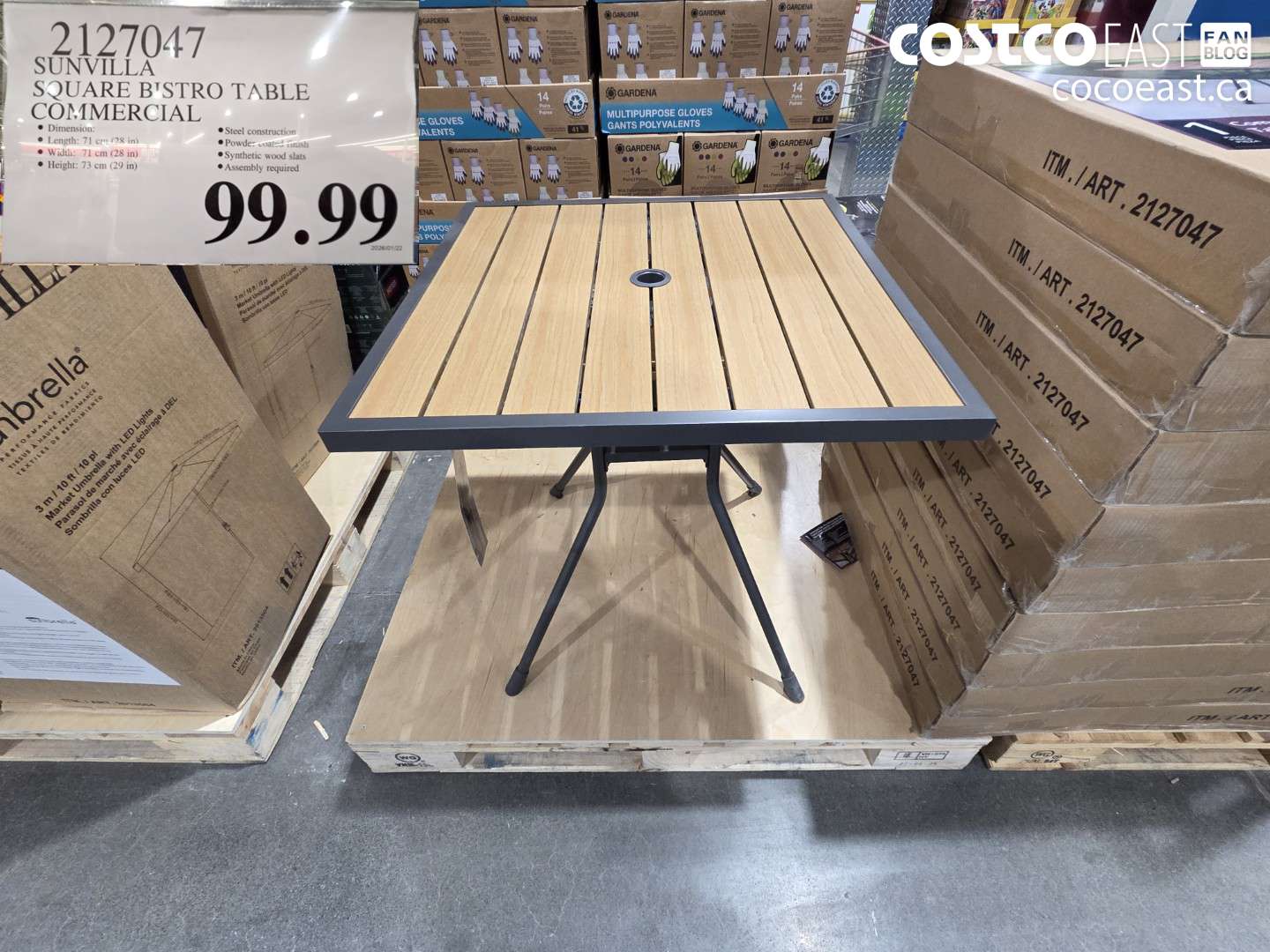 2127047 SUNVILLA SQUARE BISTRO TABLE COMMERCIAL $99.99