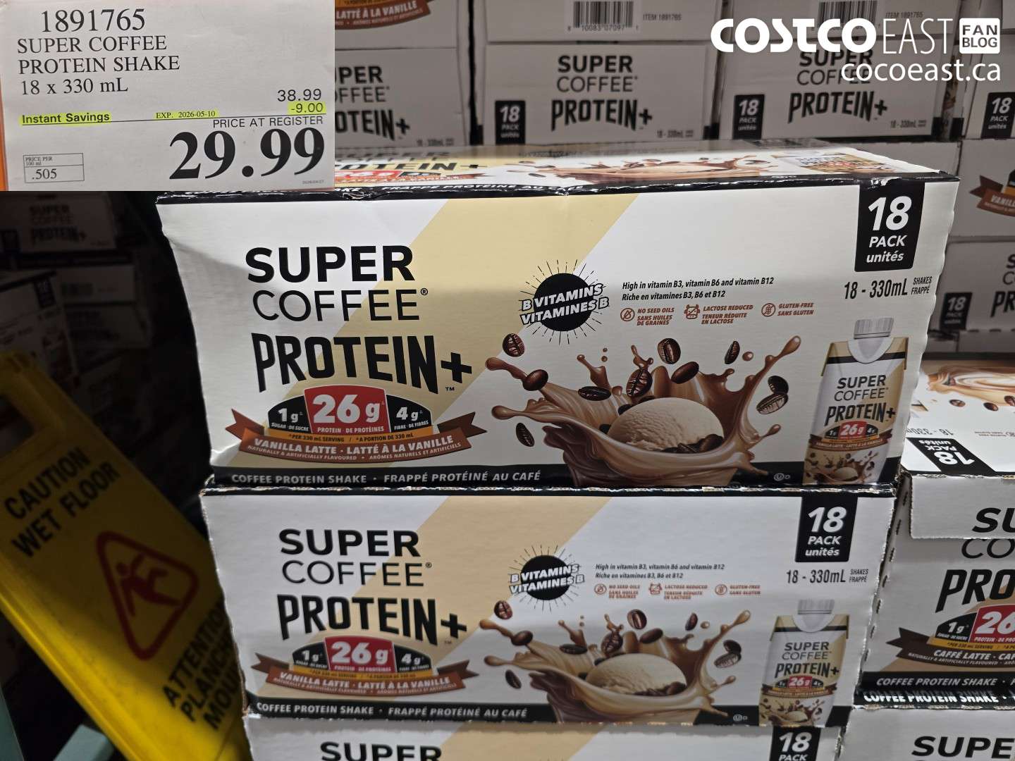 18719765 SUPER COFFEE PROTEIN SHAKE 18 X 330 ML ($9.00 INSTANT SAVINGS EXPIRES ON 2026-05-10) $29.99