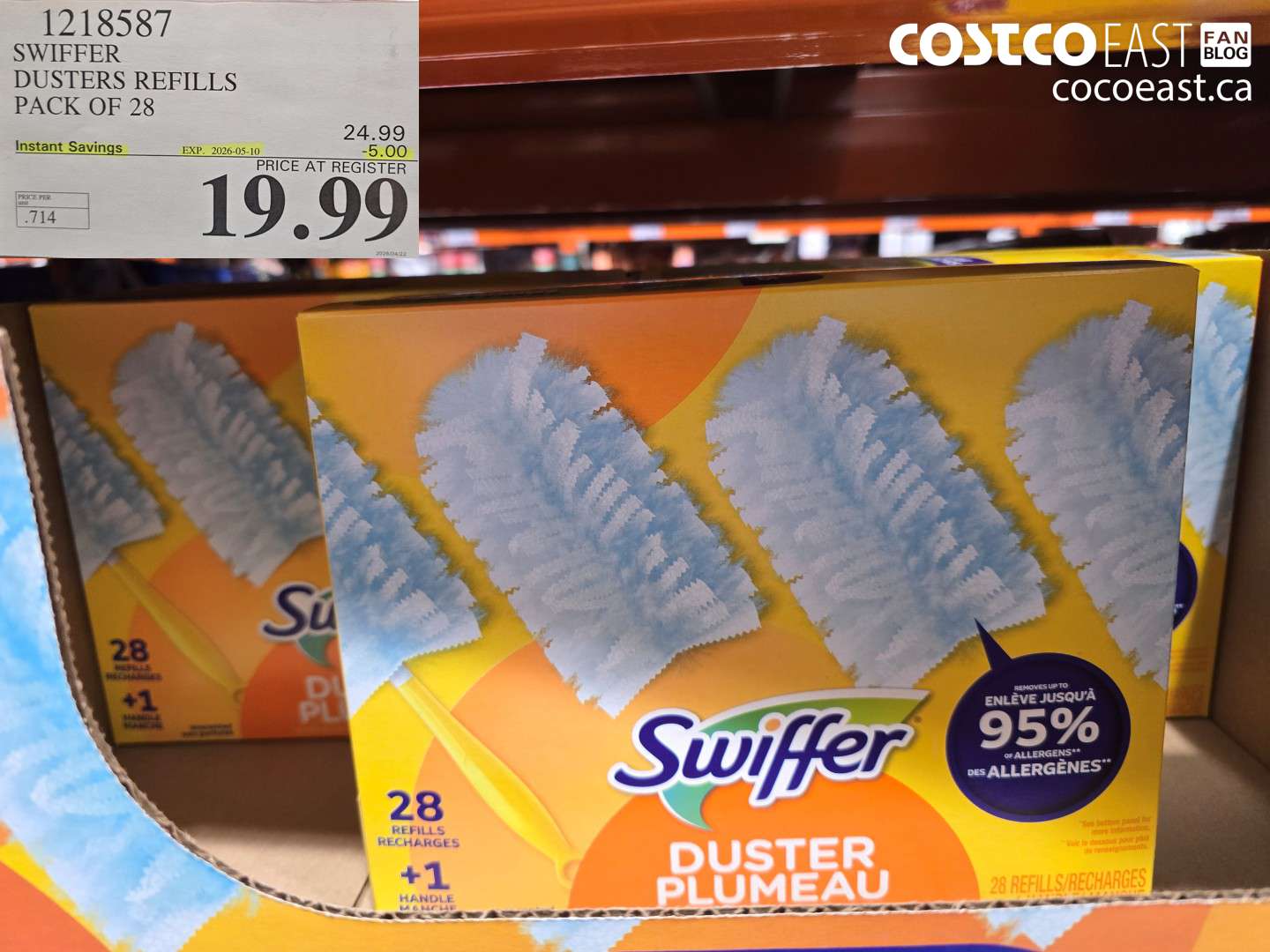 1218587 SWIFFER DUSTERS REFILLS PACK OF 28 ($5.00 INSTANT SAVINGS EXPIRES ON 2026-05-10) $19.99