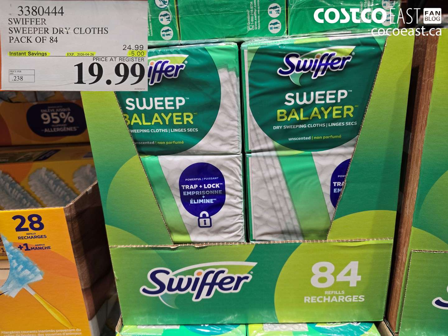 3380444 SWIFFER SWEEPER DRY CLOTHS PACK OF 84 ($5.00 INSTANT SAVINGS EXPIRES ON 2026-04-26) $19.99