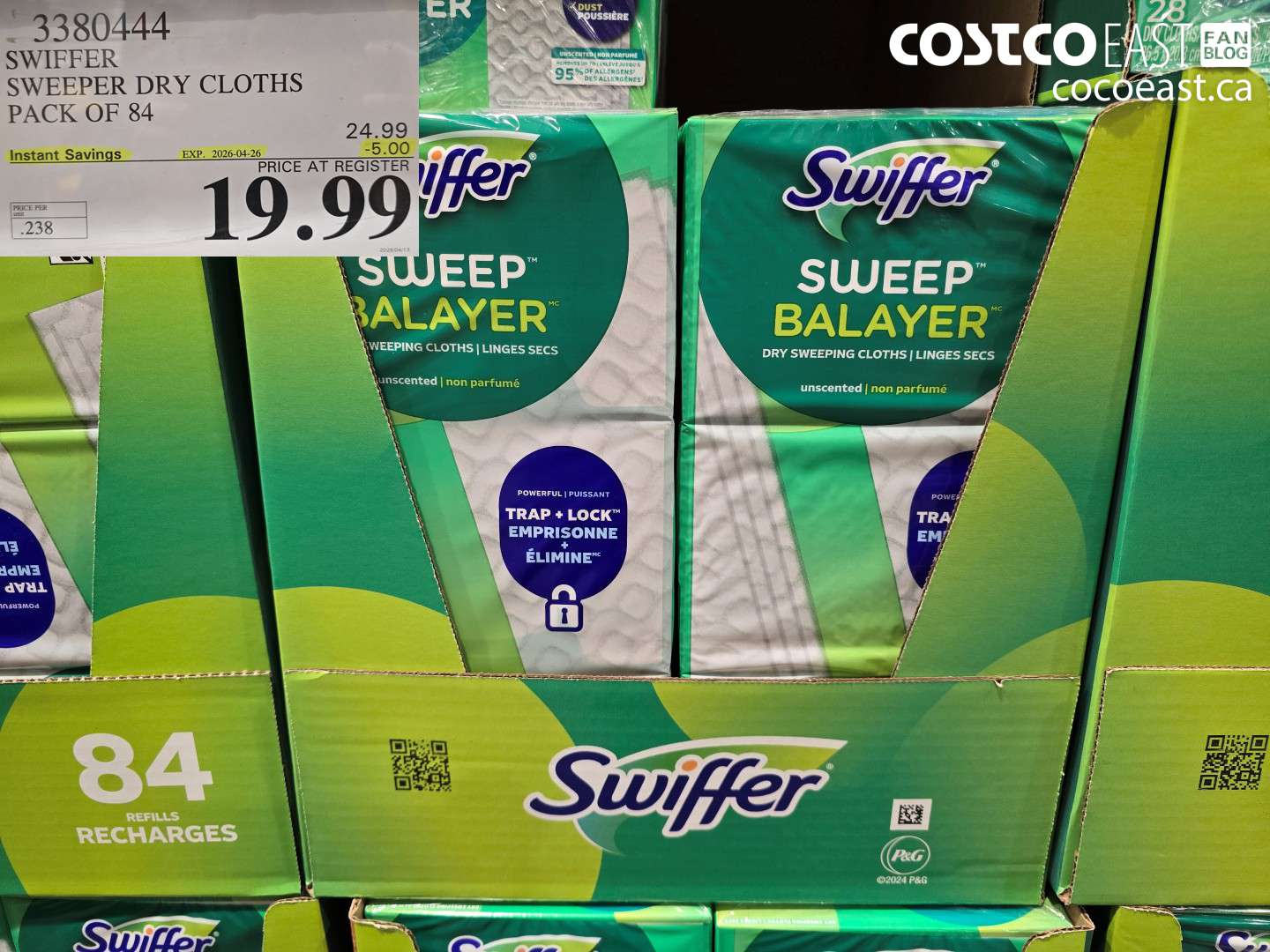3380444 SWIFFER SWEEPER DRY CLOTHS PACK OF 84 ($5.00 INSTANT SAVINGS EXPIRES ON 2026-04-26) $19.99
