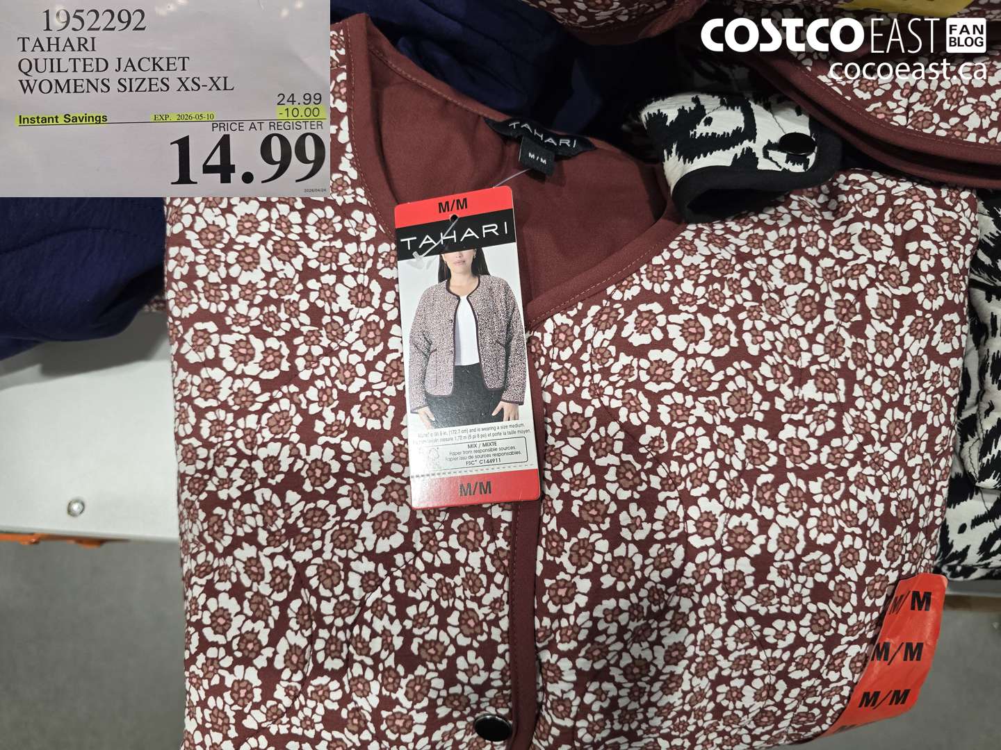 1952292 TAHARI QUILTED JACKET WOMENS SIZES XS-XL ($10.00 INSTANT SAVINGS EXPIRES ON 2026-05-10) $14.99