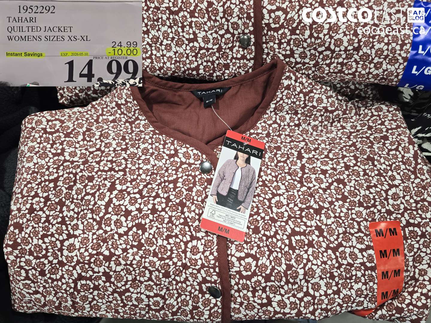 1952292 TAHARI QUILTED JACKET WOMENS SIZES XS-XL ($10.00 INSTANT SAVINGS EXPIRES ON 2026-05-10) $14.99