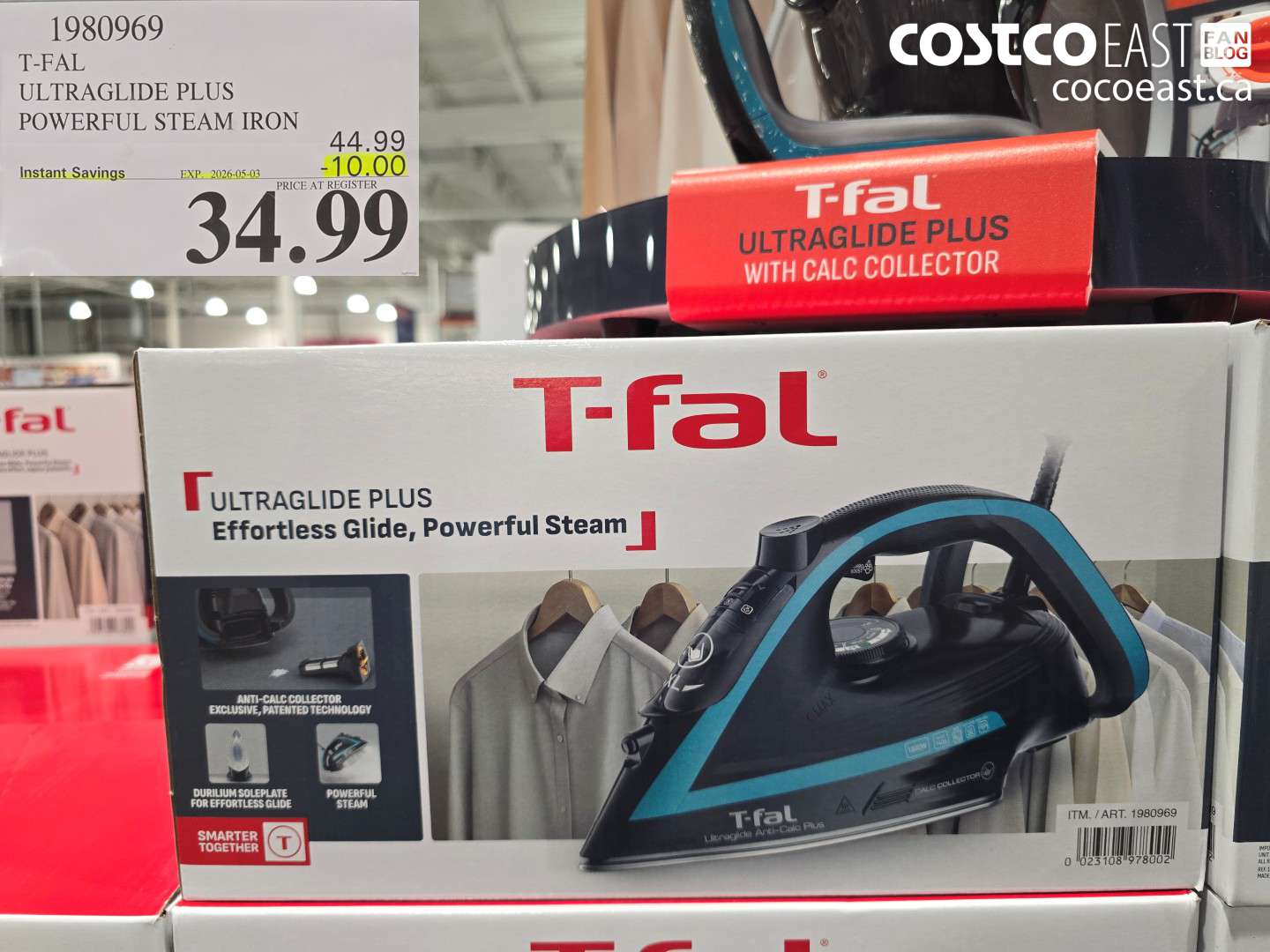 1980969 T-FAL ULTRAGLIDE PLUS POWERFUL STEAM IRON ($10.00 INSTANT SAVINGS EXPIRES ON 2026-05-03) $34.99