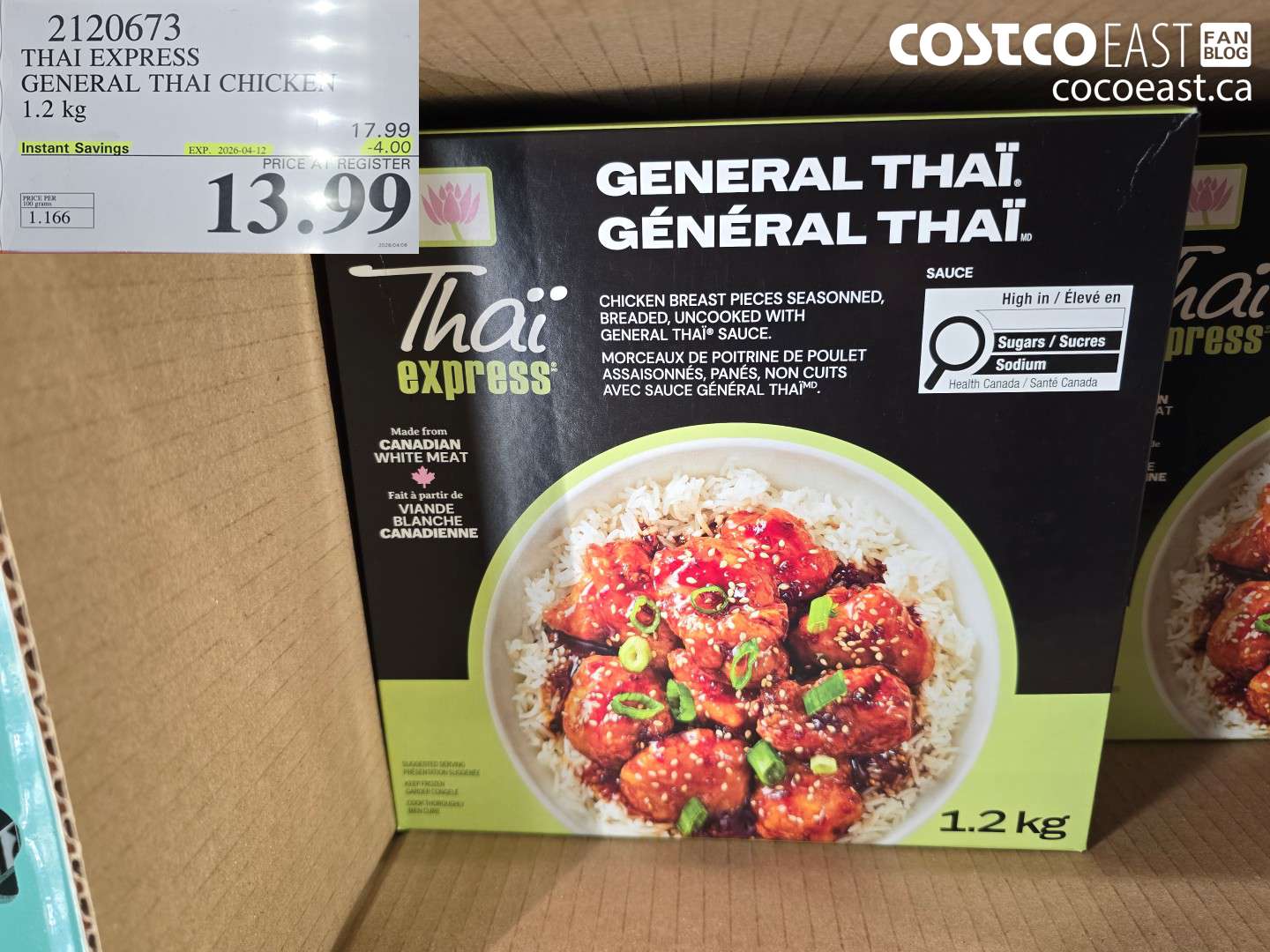 2120673 THAI EXPRESS GENERAL THAI CHICKEN 1.2 KG ($4.00 INSTANT SAVINGS EXPIRES ON 2026-04-12) $13.99