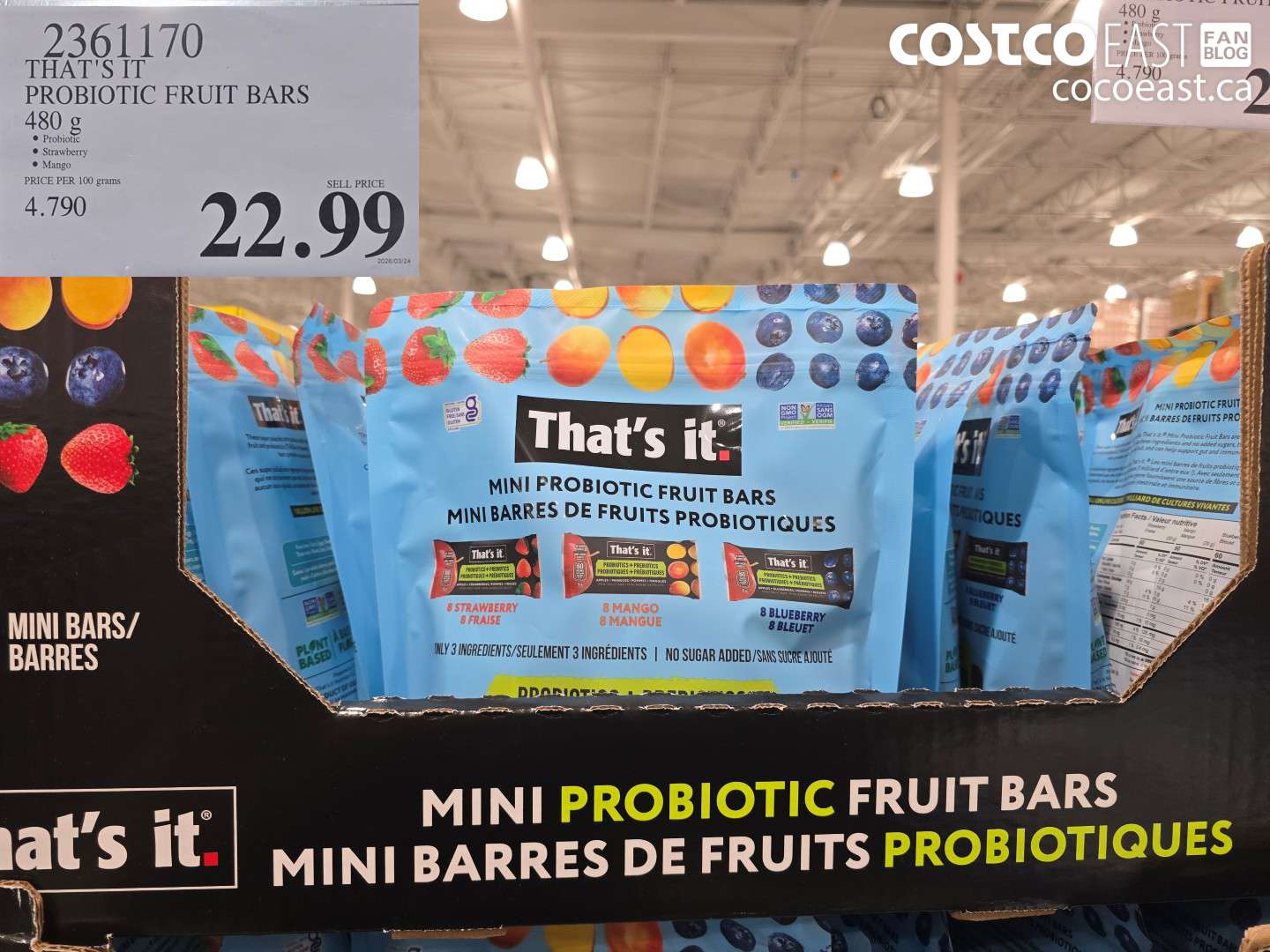 2361170 THAT'S IT PROBIOTIC FRUIT BARS 480 G $22.99