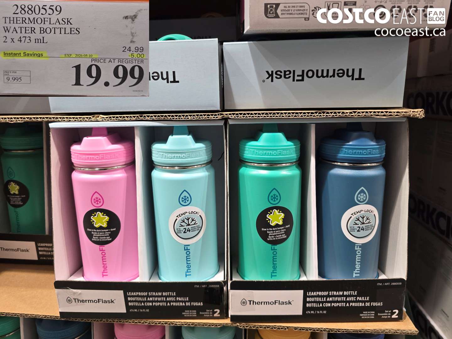 2880559 THERMOFLASK WATER BOTTLES 2 X 473 ML ($5.00 INSTANT SAVINGS EXPIRES ON 2026-05-10) $19.99