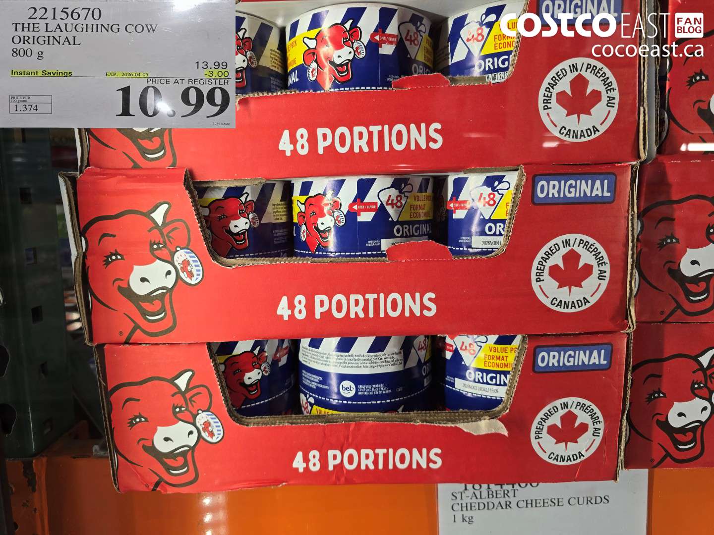 2215670 THE LAUGHING COW ORIGINAL 800 G ($3.00 INSTANT SAVINGS EXPIRES ON 2026-04-05) $10.99