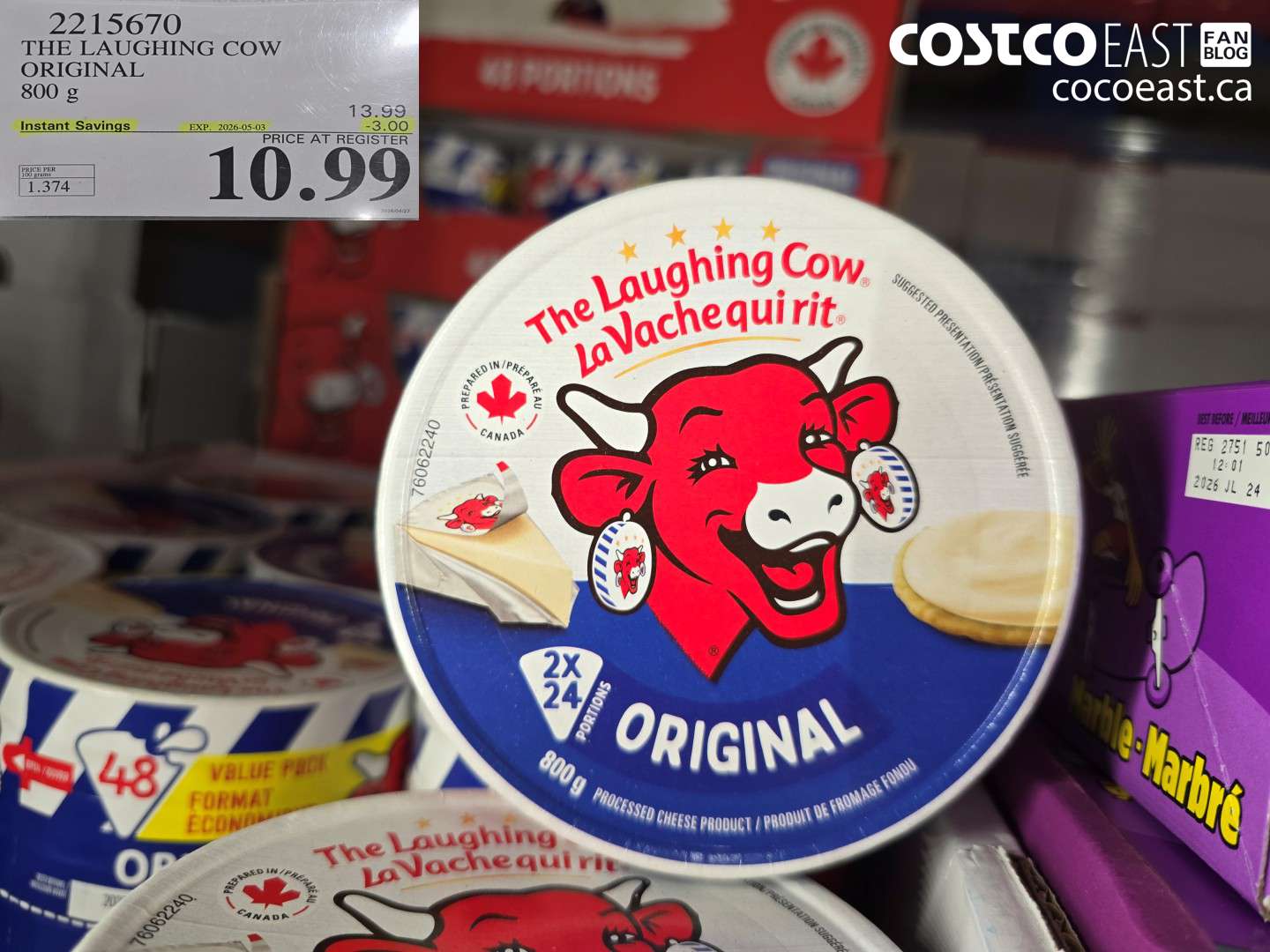 2215670 THE LAUGHING COW ORIGINAL 800 G ($3.00 INSTANT SAVINGS EXPIRES ON 2026-05-03) $10.99