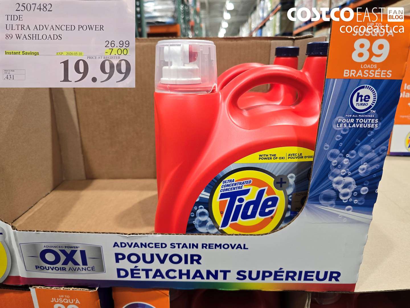 2507482 TIDE ULTRA ADVANCED POWER 89 WASHLOADS ($7.00 INSTANT SAVINGS EXPIRES ON 2026-05-10) $19.99