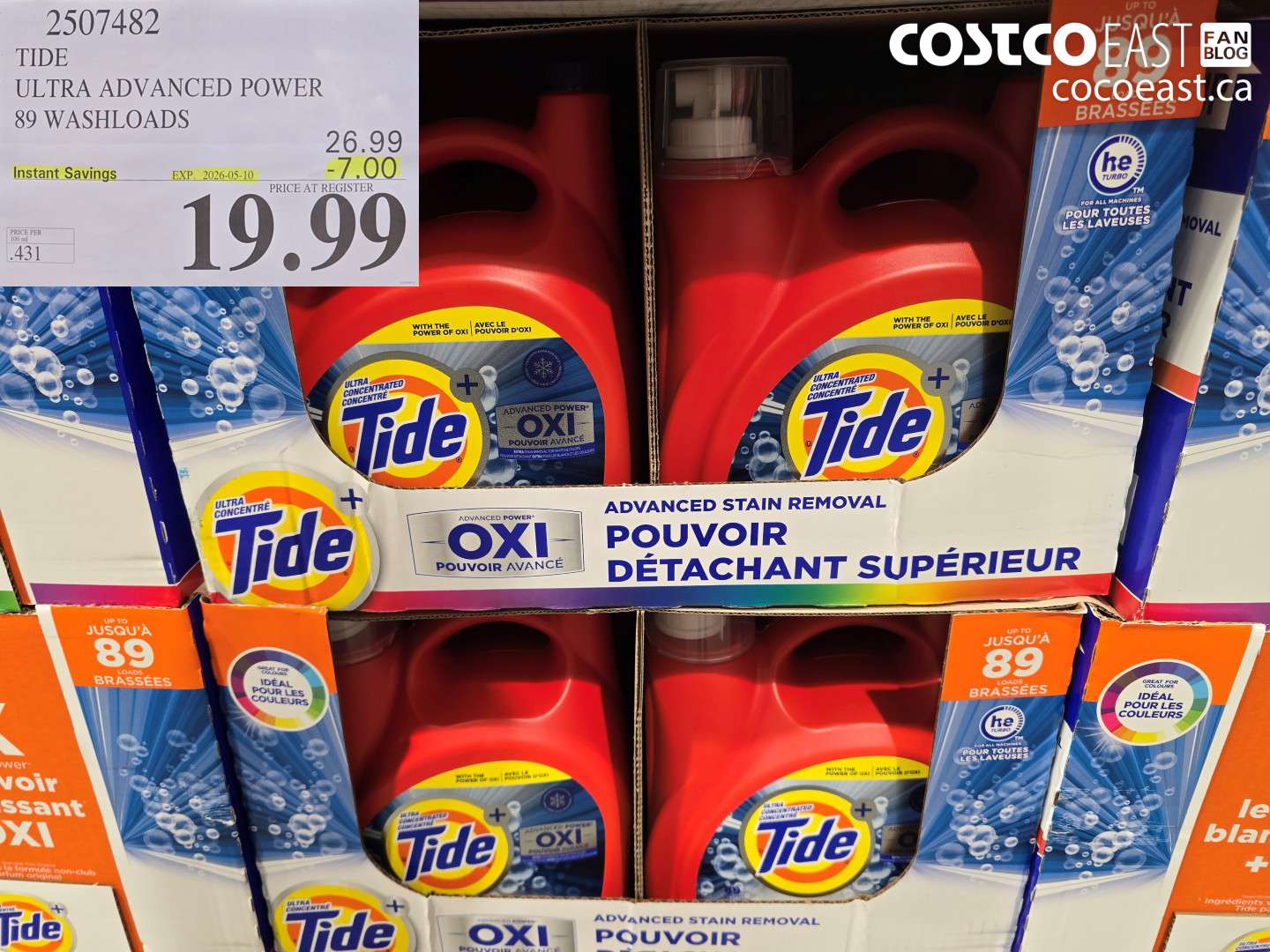 2507482 TIDE ULTRA ADVANCED POWER 89 WASHLOADS ($7.00 INSTANT SAVINGS EXPIRES ON 2026-05-10) $19.99