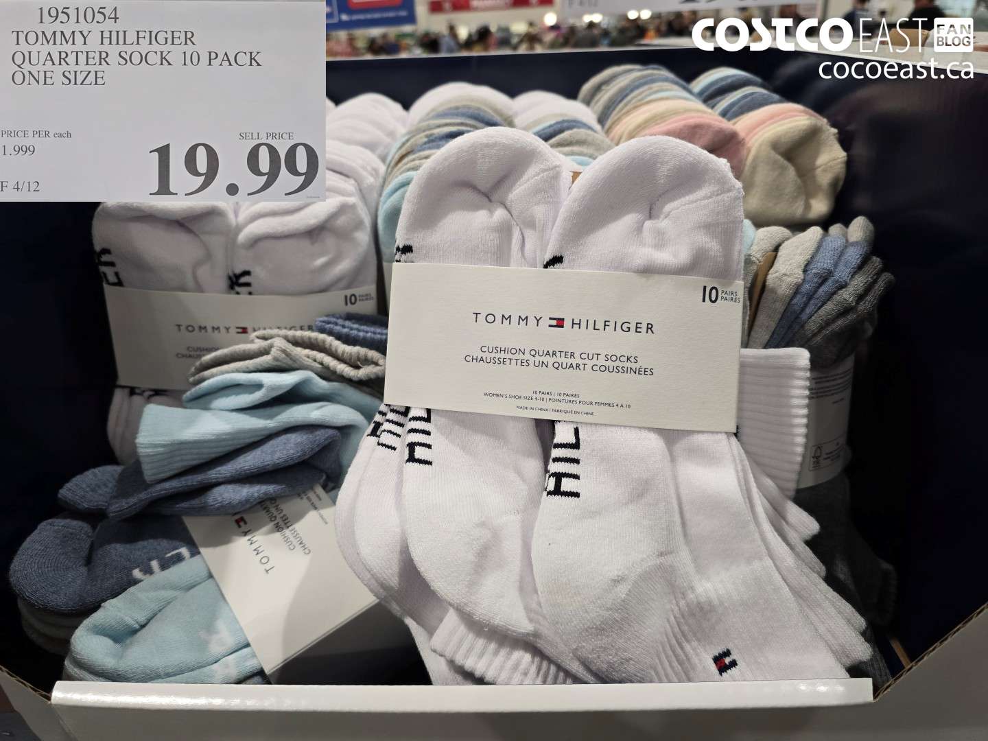 1951054 TOMMY HILFIGER QUARTER SOCK 10 PACK ONE SIZE $19.99