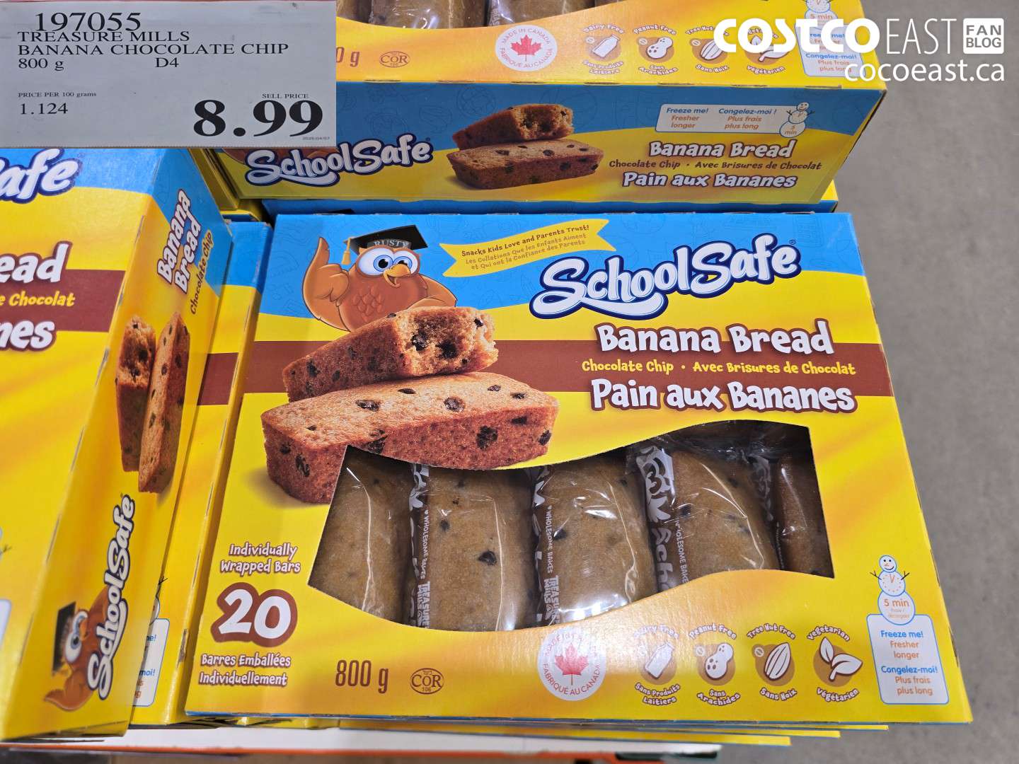 197055 TREASURE MILLS BANANA CHOCOLATE CHIP 800 G $8.99