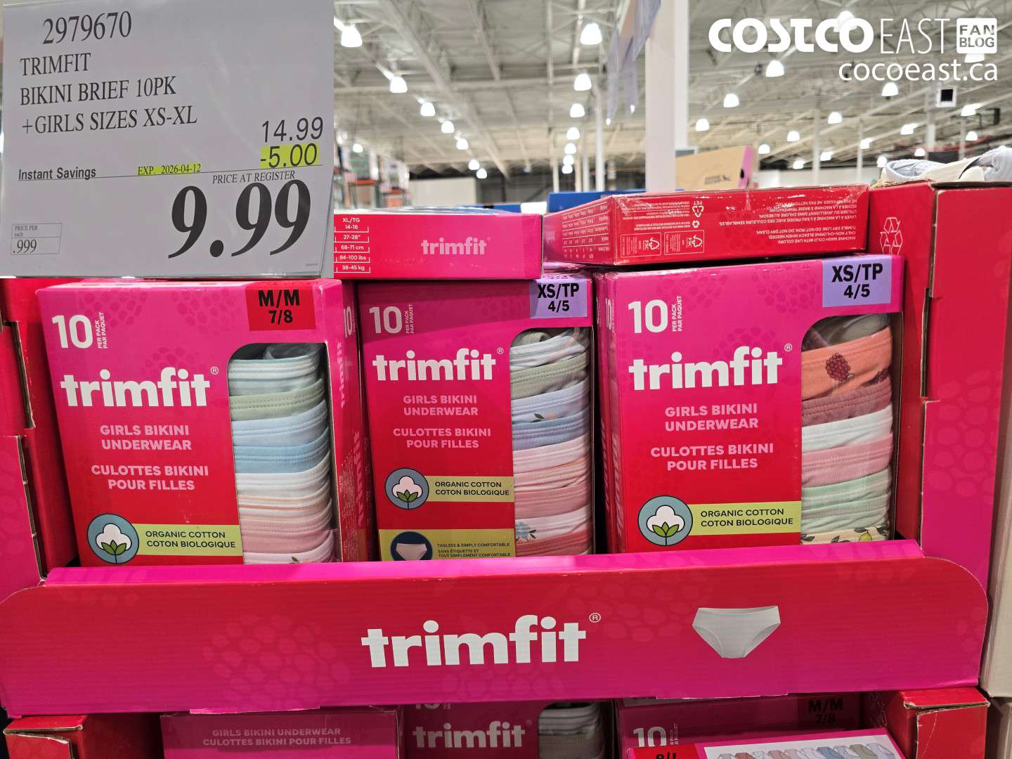 2979670 TRIMFIT BIKINI BRIEF 10PK +GIRLS SIZES XS-XL ($5.00 INSTANT SAVINGS EXPIRES ON 2026-04-12) $9.99