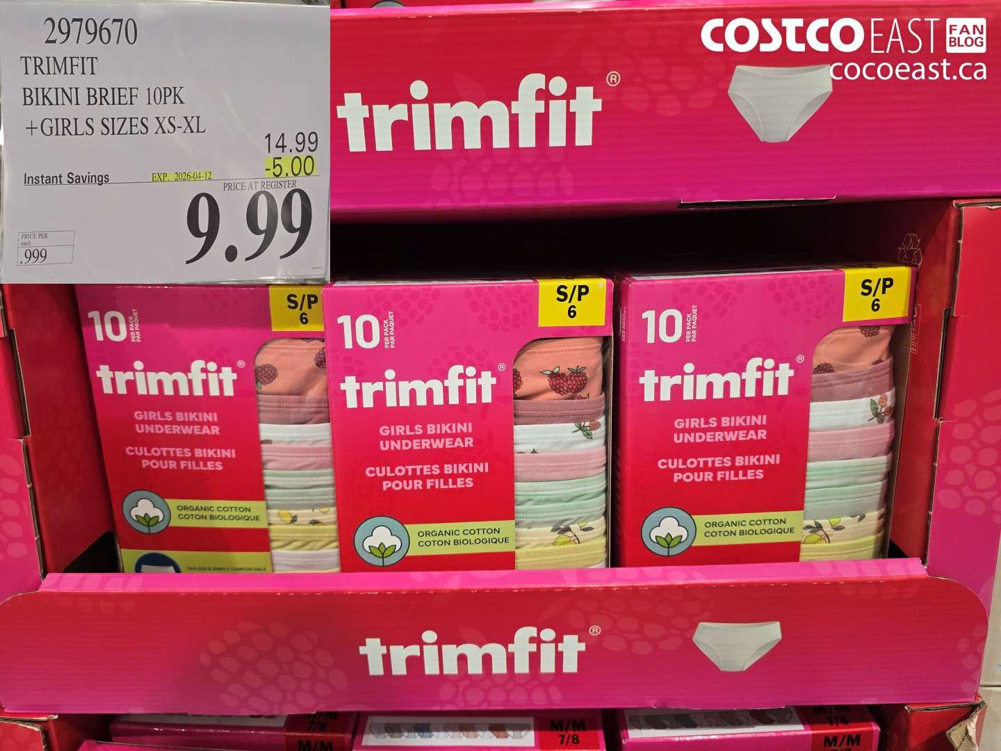 2979670 TRIMFIT BIKINI BRIEF 10PK +GIRLS SIZES XS-XL ($5.00 INSTANT SAVINGS EXPIRES ON 2026-04-12) $9.99