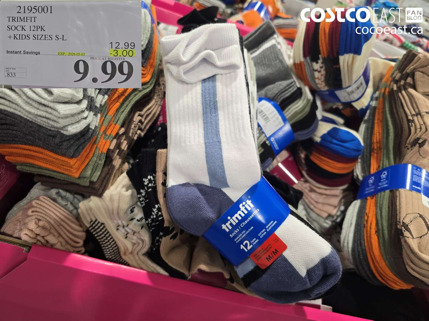 2195001 TRIMFIT SOCK 12PK +KIDS SIZES S-L ($3.00 INSTANT SAVINGS EXPIRES ON 2026-05-03) $9.99