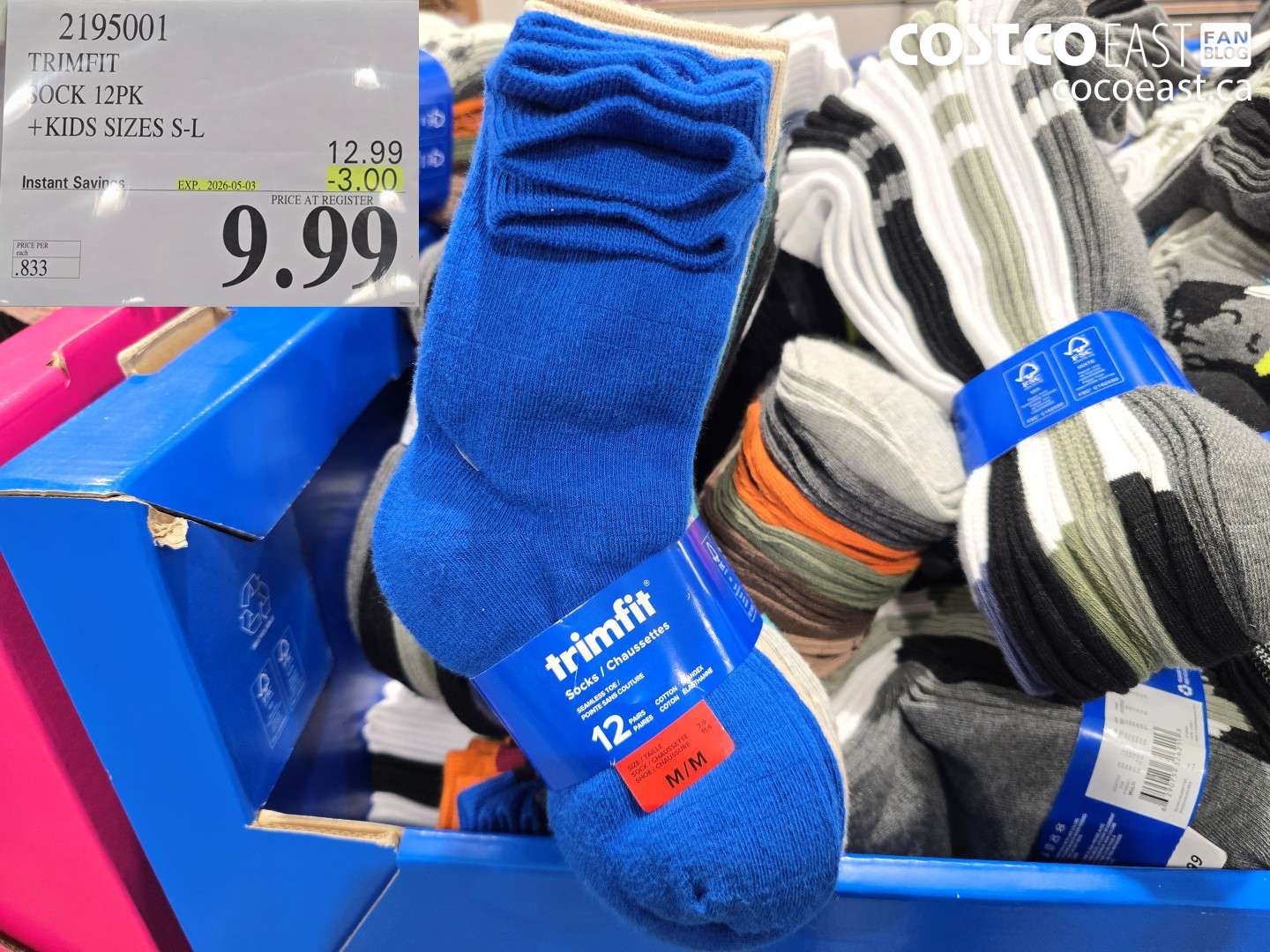 2195001 TRIMFIT SOCK 12PK + KIDS SIZES S-L ($3.00 INSTANT SAVINGS EXPIRES ON 2026-05-03) $9.99