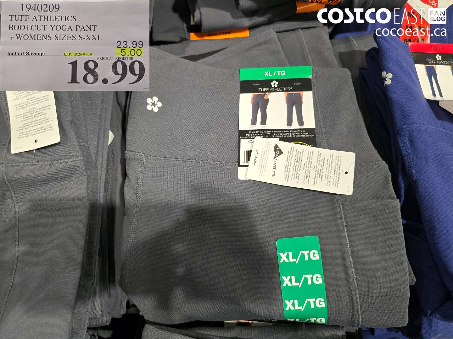 1940209 TUFF ATHLETICS BOOTCUT YOGA PANT + WOMENS SIZES S-XXL ($5.00 INSTANT SAVINGS EXPIRES ON 2026-04-19) $18.99