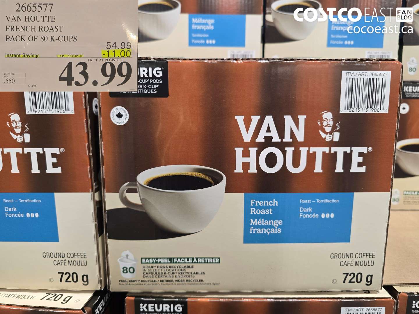 2665577 VAN HOUTTE FRENCH ROAST PACK OF 80 K-CUPS ($11.00 INSTANT SAVINGS EXPIRES ON 2026-05-10) $43.99