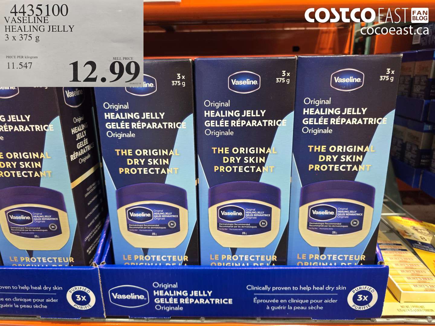 4435100 VASELINE HEALING JELLY 3 X 375 G $12.99