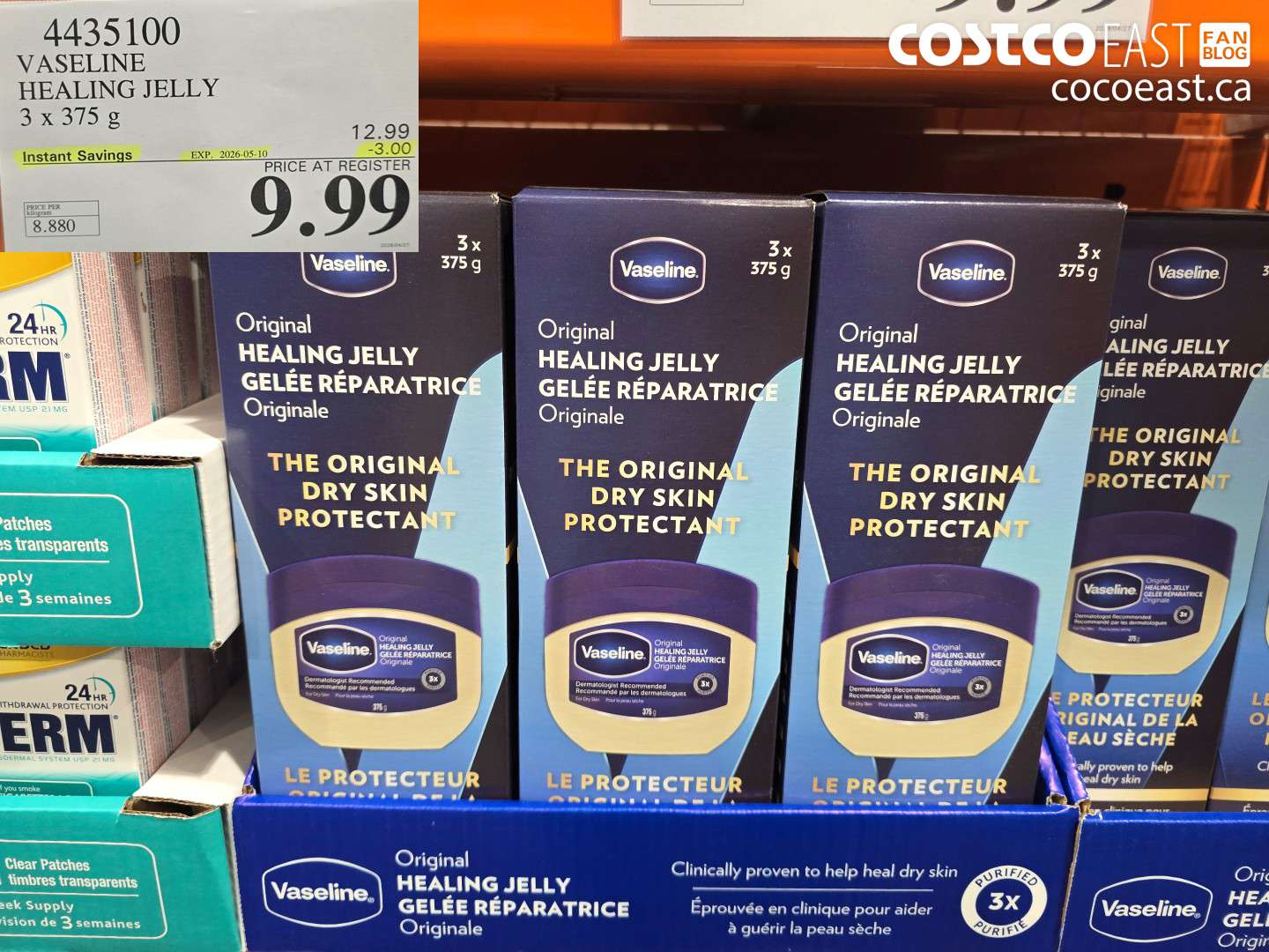 4435100 VASELINE HEALING JELLY 3 X 375 G ($3.00 INSTANT SAVINGS EXPIRES ON 2026-05-10) $9.99