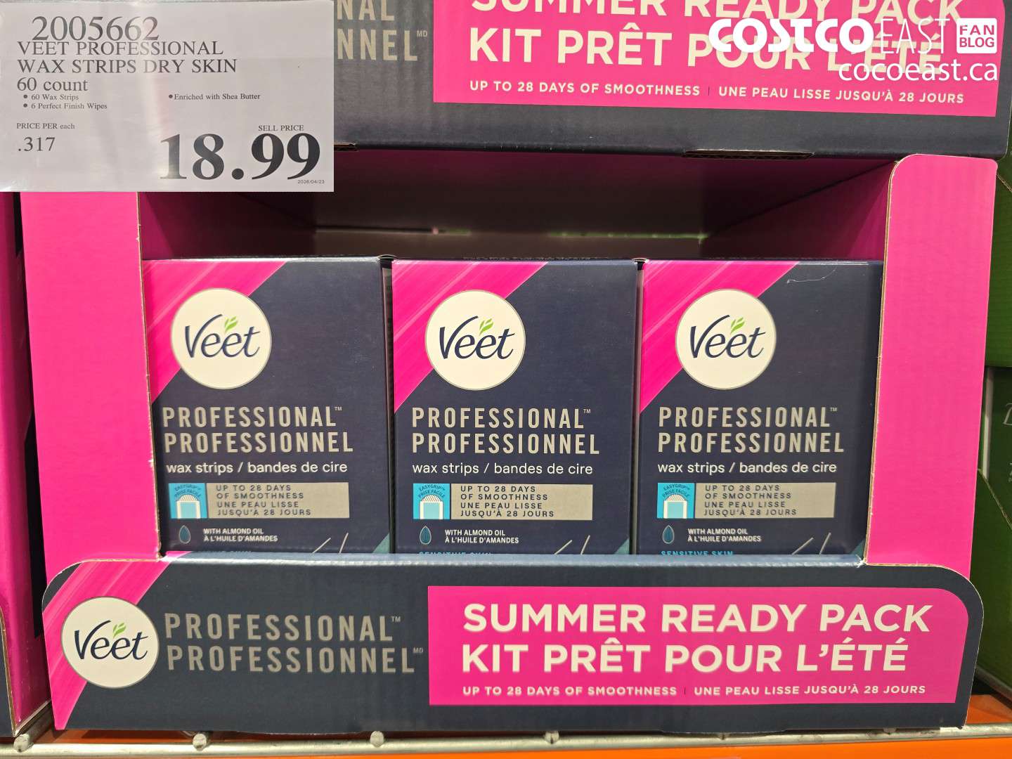 2065662 VEET PROFESSIONAL WAX STRIPS DRY SKIN 60 COUNT $16.99