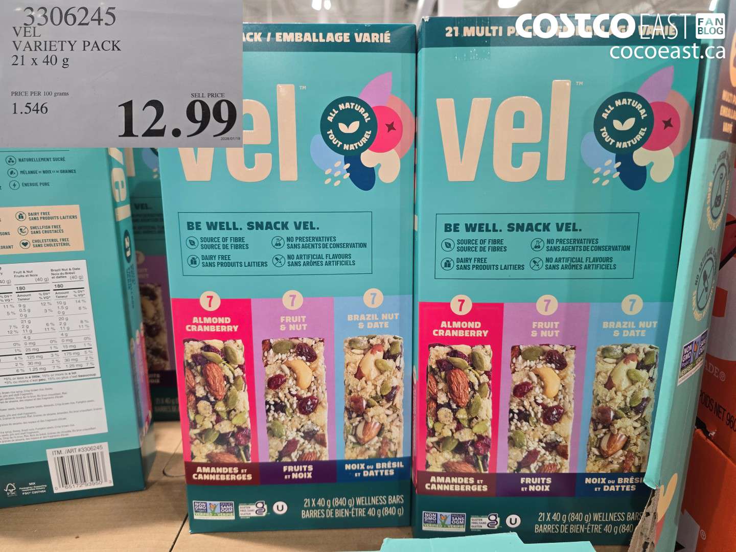 3306245 VEL VARIETY PACK 21 X 40 G $12.99