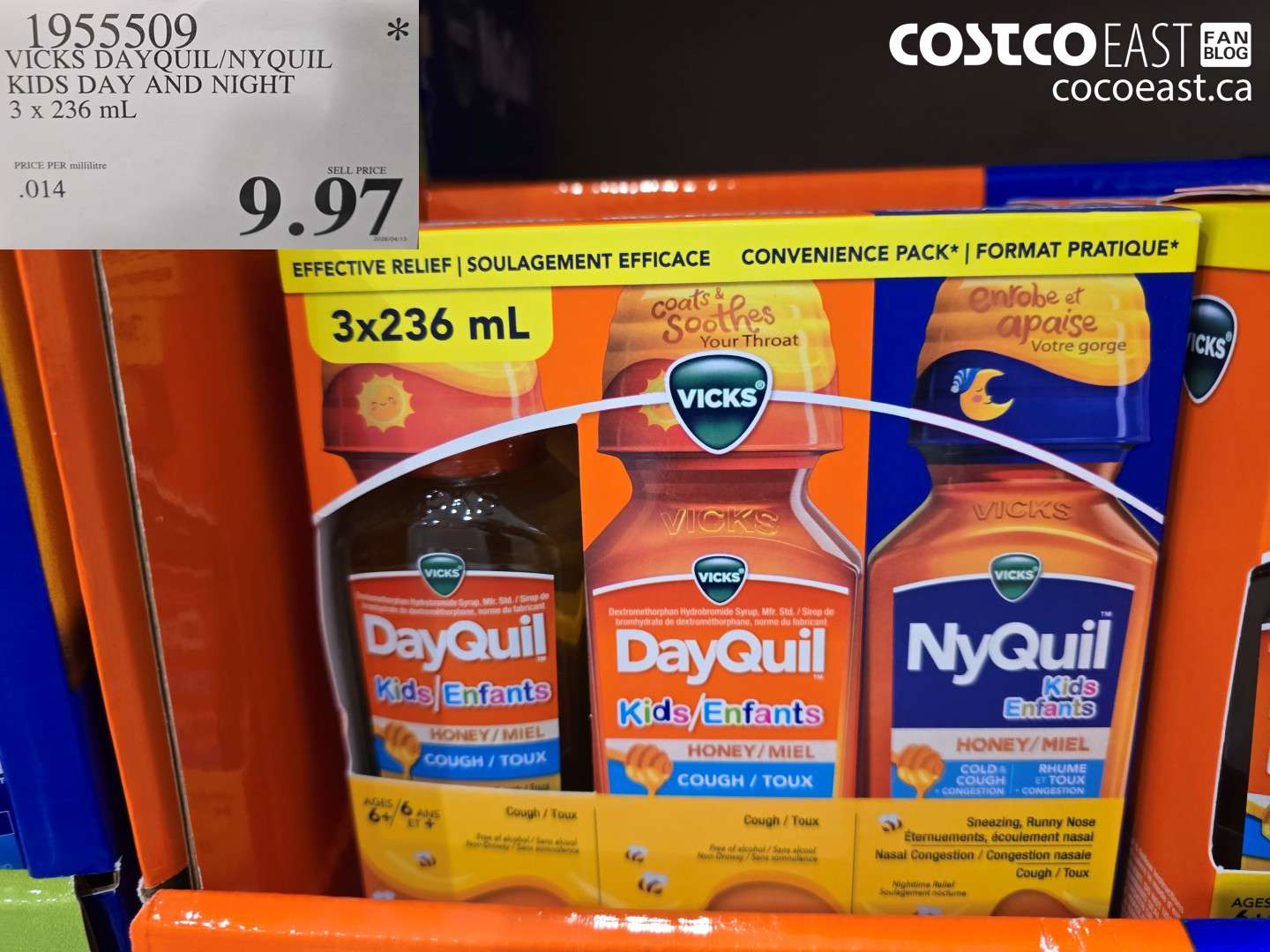 1955509 VICKS DAYQUIL/NYQUIL KIDS DAY AND NIGHT $9.97