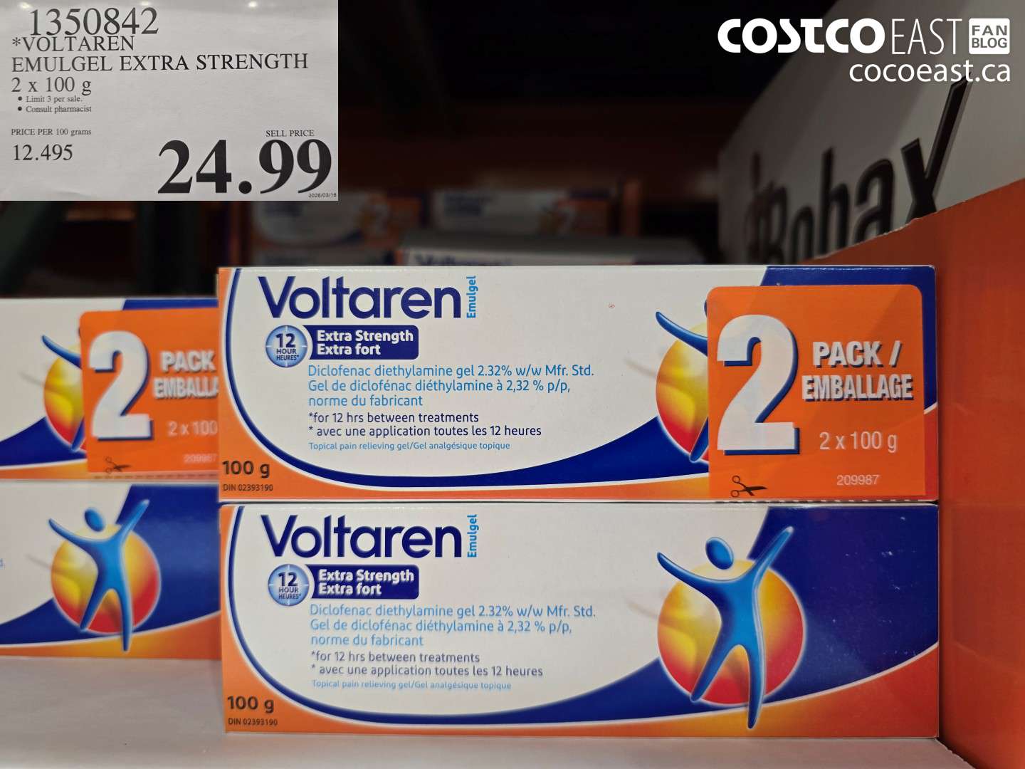 1350842 VOLTAREN EMULGEL EXTRA STRENGTH 2 X 100 G $24.99