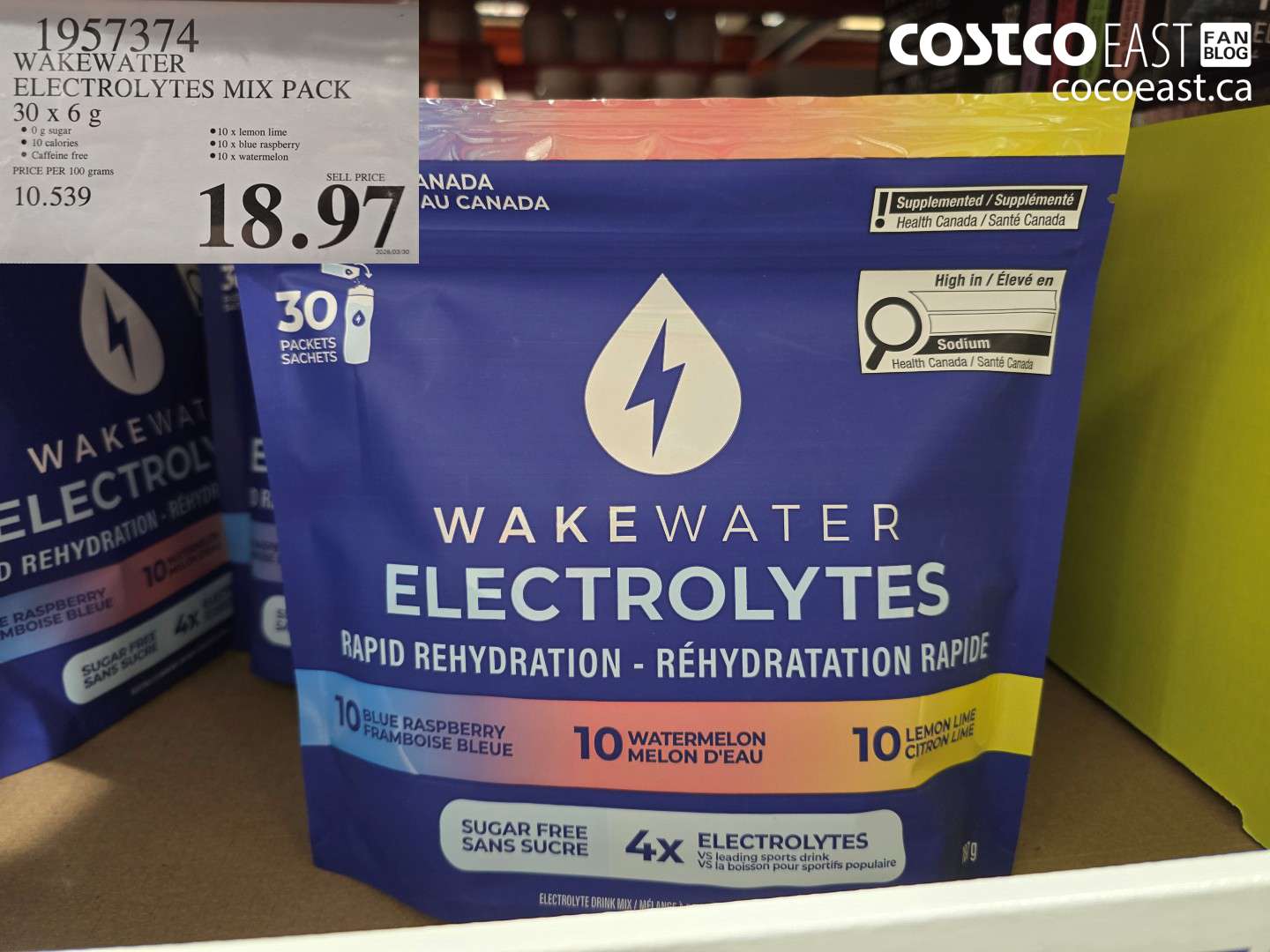 1957374 WAKEWATER ELECTROLYTES MIX PACK 30 X 6 G $18.97