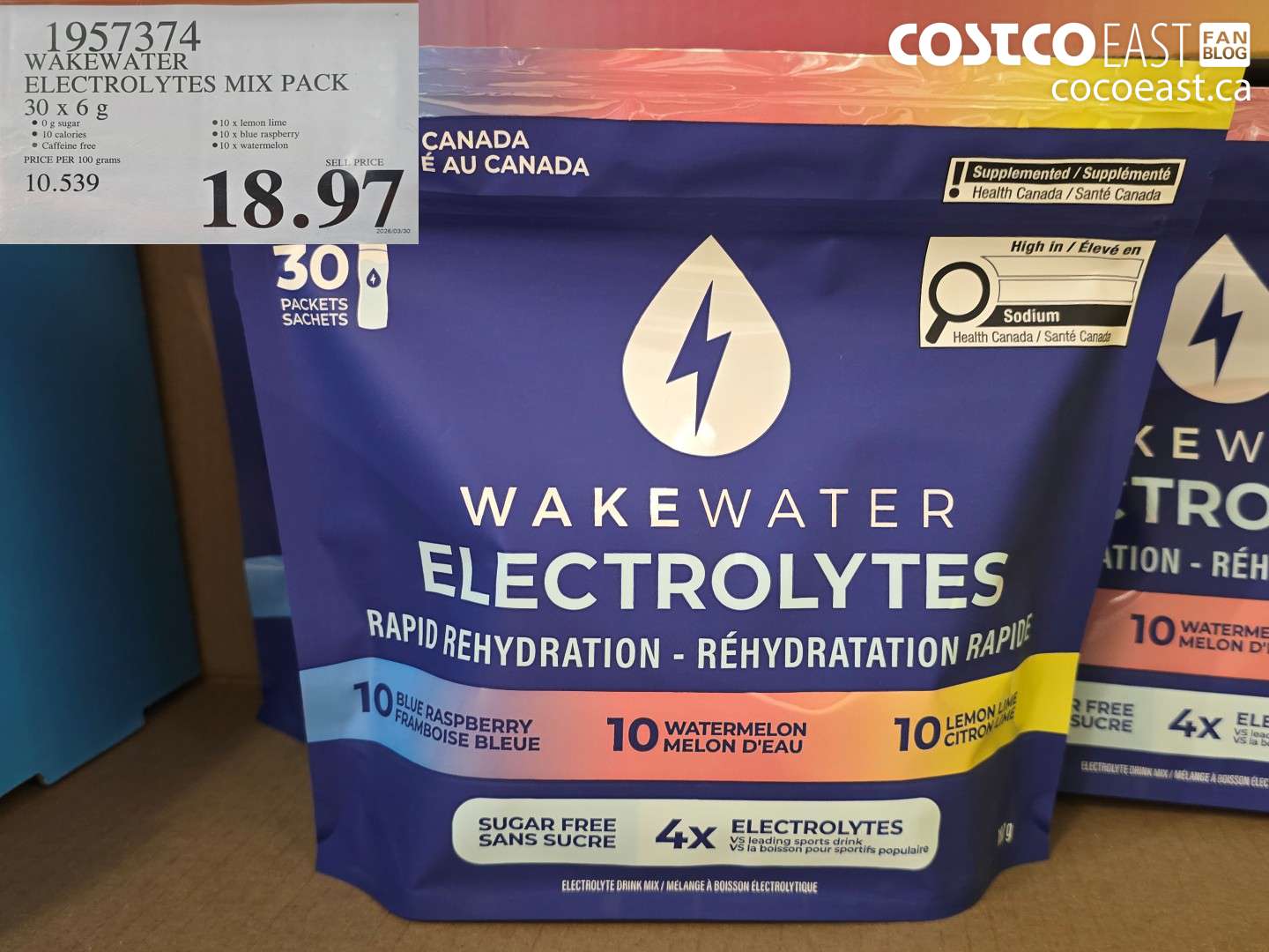 1957374 WAKEWATER ELECTROLYTES MIX PACK 30 X 6 G $18.97