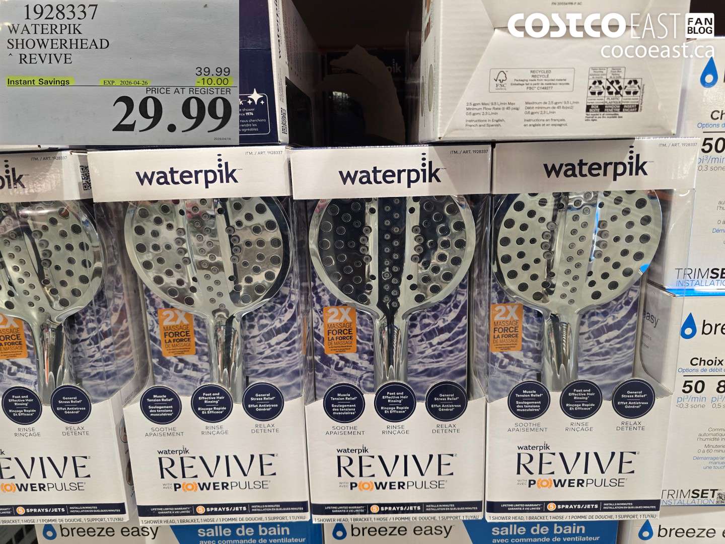 1928337 WATERPIK SHOWERHEAD REVIVE ($10.00 INSTANT SAVINGS EXPIRES ON 2026-04-26) $29.99