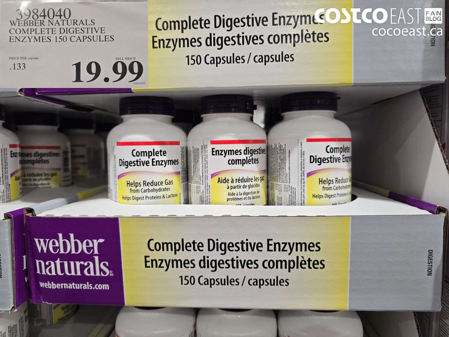 3984040 WEBBER NATURALS COMPLETE DIGESTIVE ENZYMES 150 CAPSULES $19.99