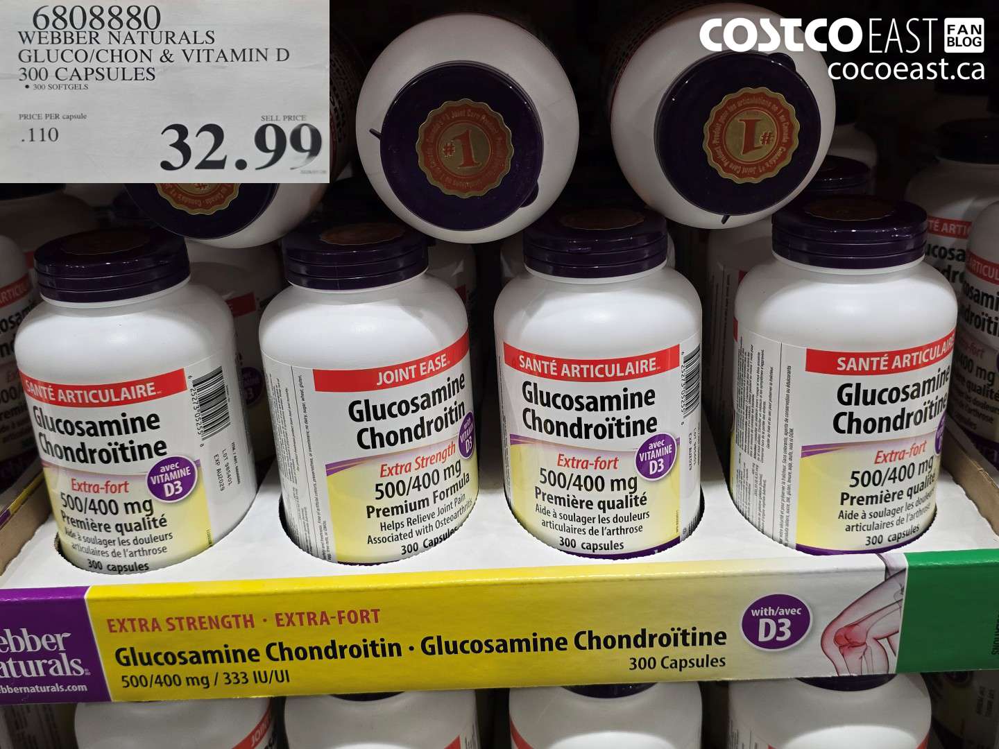 6808880 WEBBER NATURALS GLUCO/CHON & VITAMIN D 300 CAPSULES $32.99