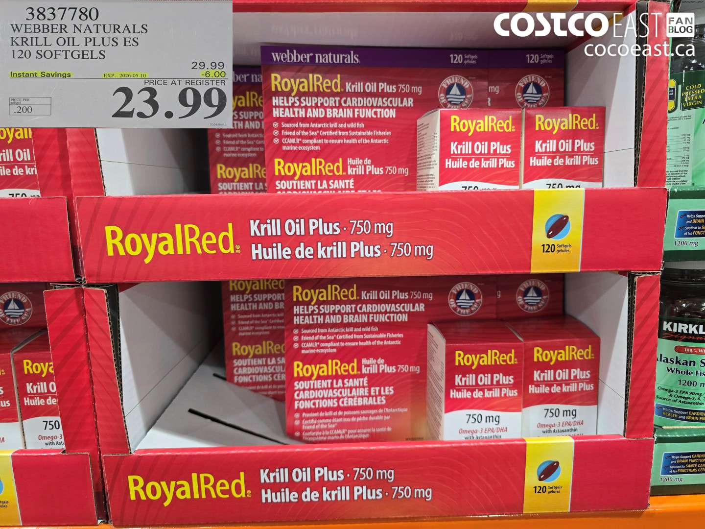 3837780 WEBBER NATURALS KRILL OIL PLUS ES 120 SOFTGELS ($6.00 INSTANT SAVINGS EXPIRES ON 2026-05-10) $23.99